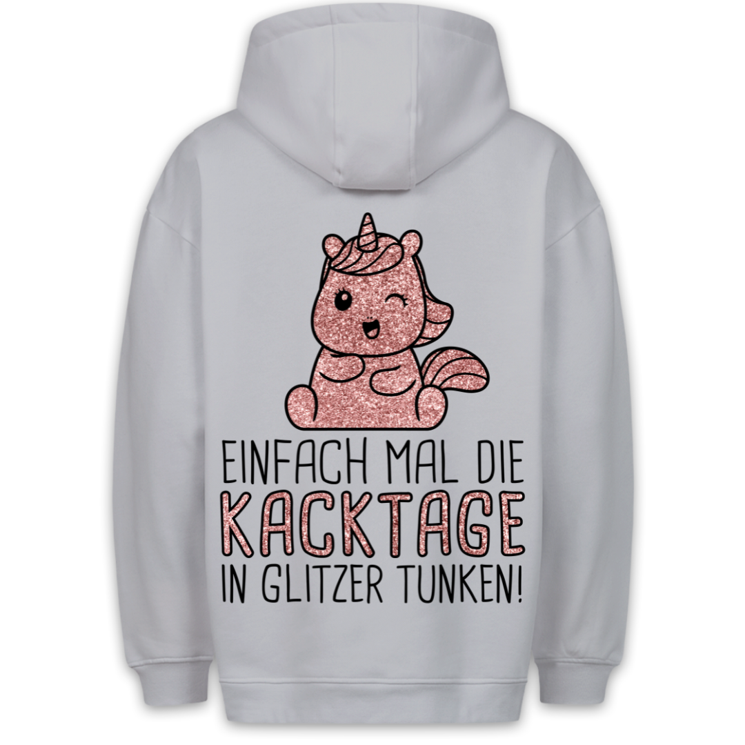 Kacktage Glitzer Einhorn - Hoodie Unisex Rückendruck