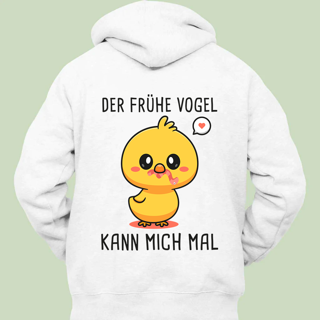 Der Frühe Vogel Küken - Hoodie Unisex Rückendruck
