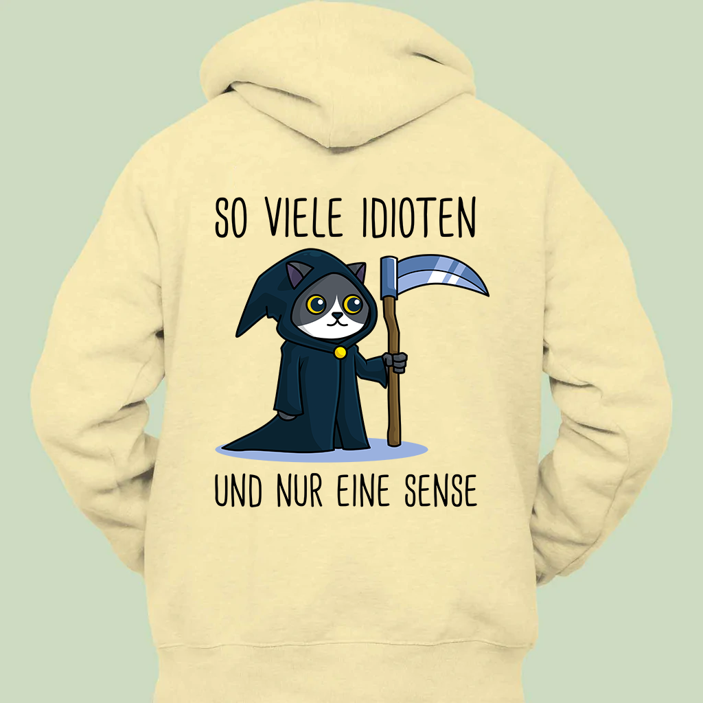 Idioten Katze - Hoodie Unisex Rückendruck