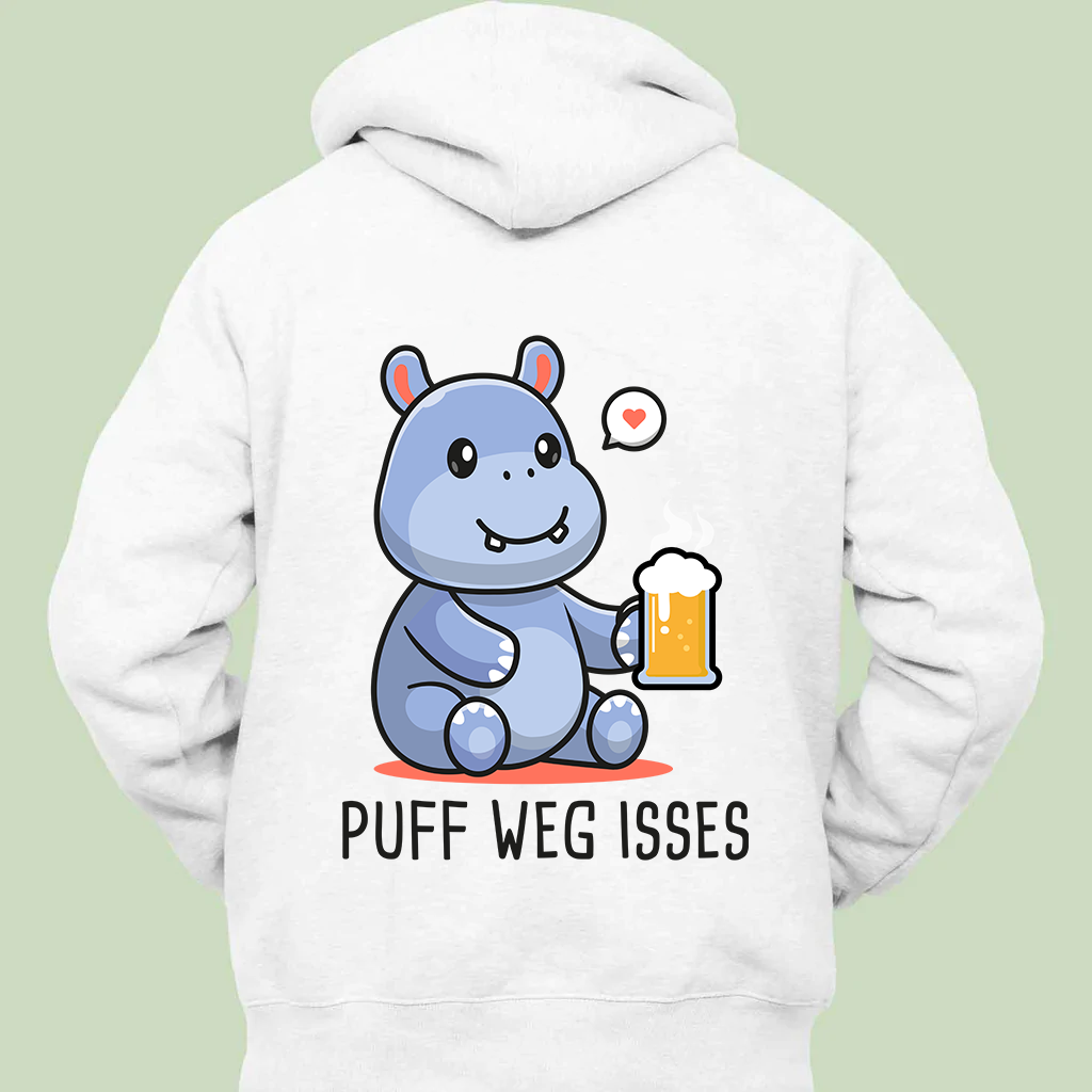 Weg Nilpferd - Hoodie Unisex Rückendruck