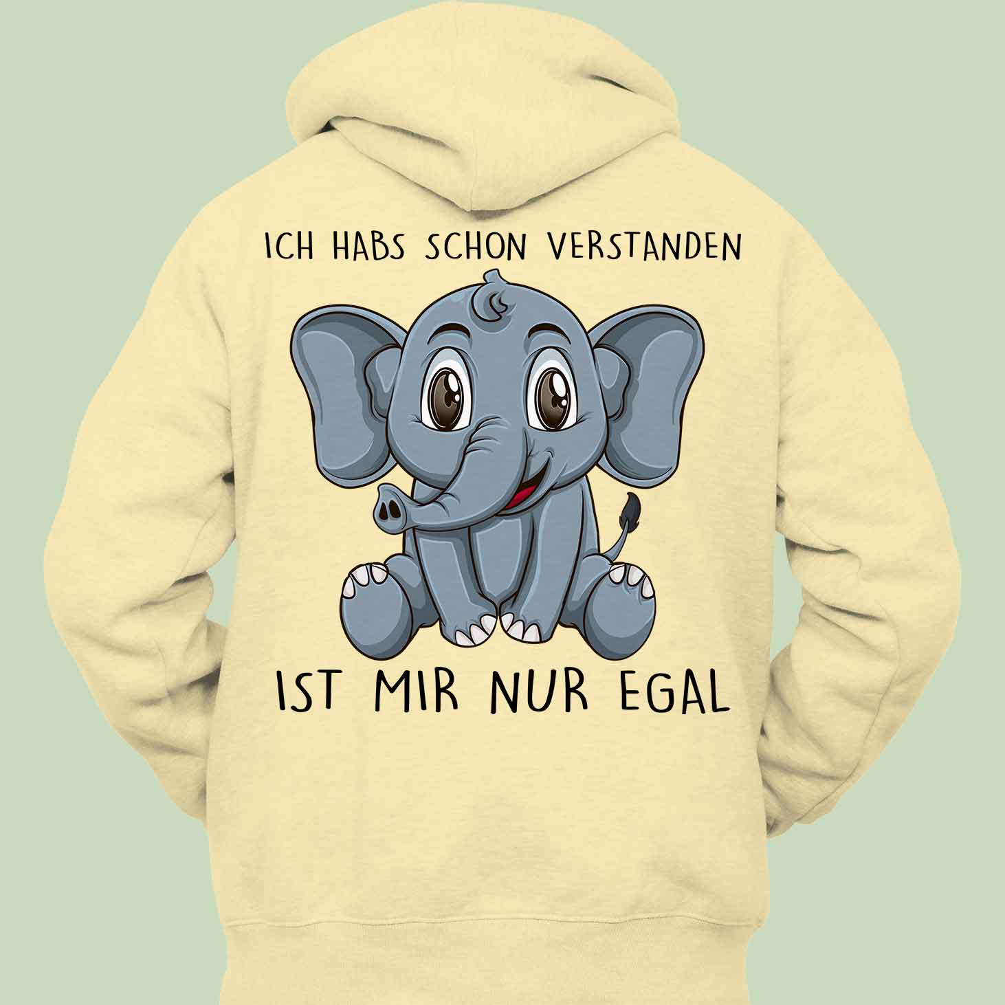 Verstanden Elefant - Hoodie Unisex Rückendruck