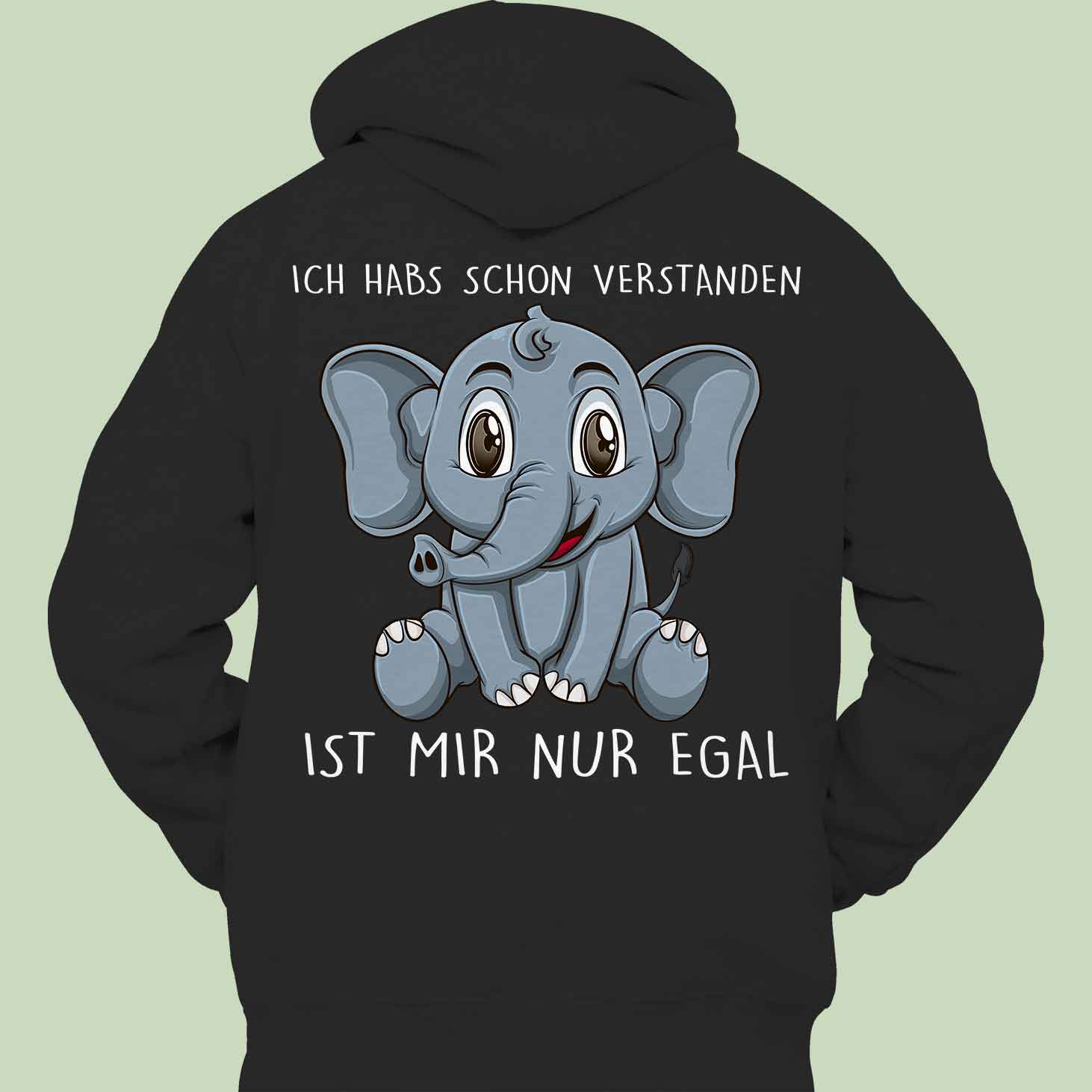 Verstanden Elefant - Hoodie Unisex Rückendruck