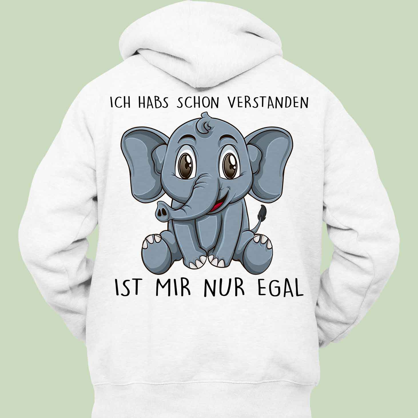 Verstanden Elefant - Hoodie Unisex Rückendruck