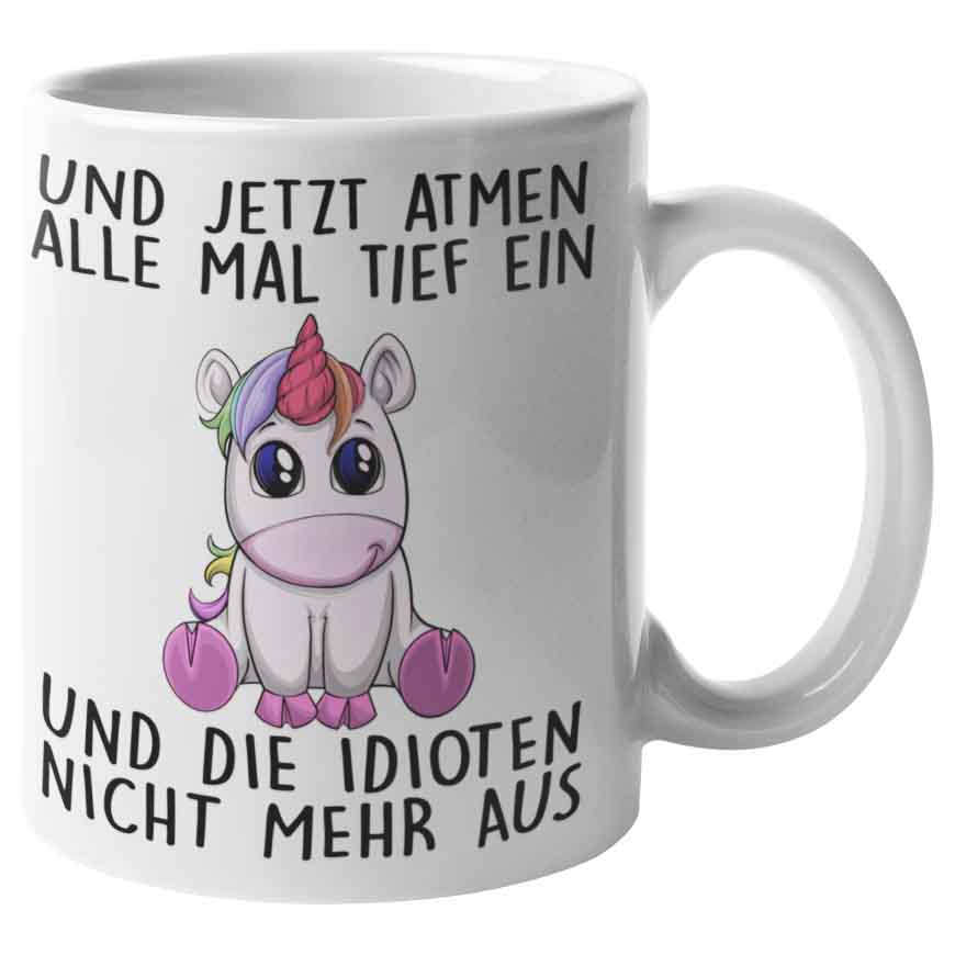 Einatmen Einhorn - Tasse