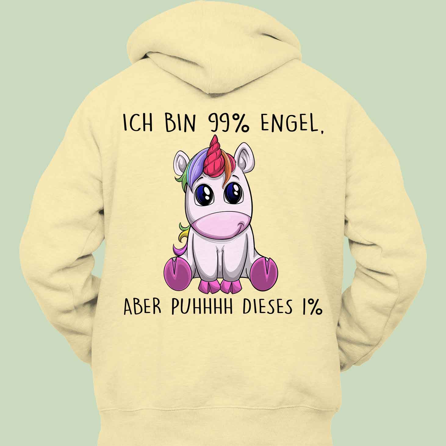 Engel Einhorn - Hoodie Unisex Rückendruck