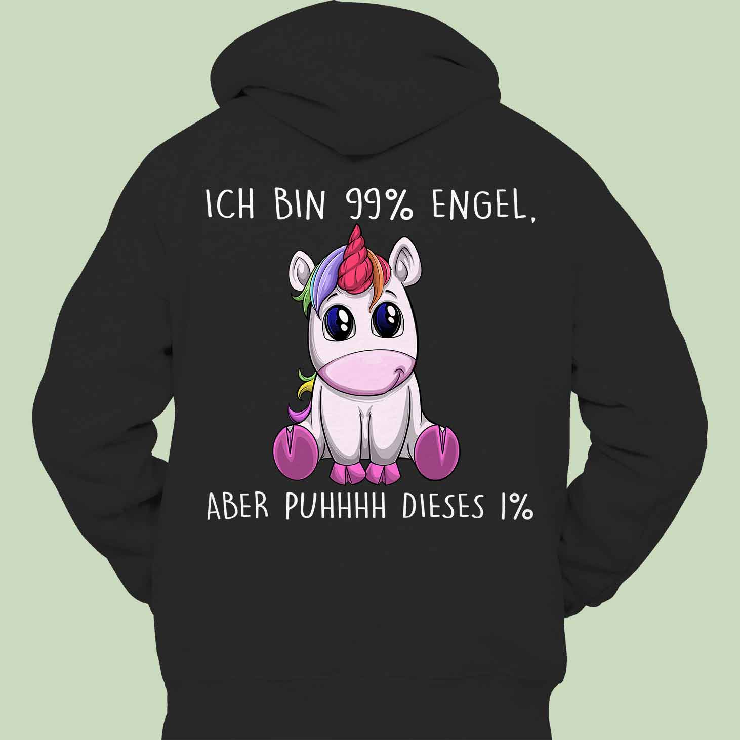 Engel Einhorn - Hoodie Unisex Rückendruck