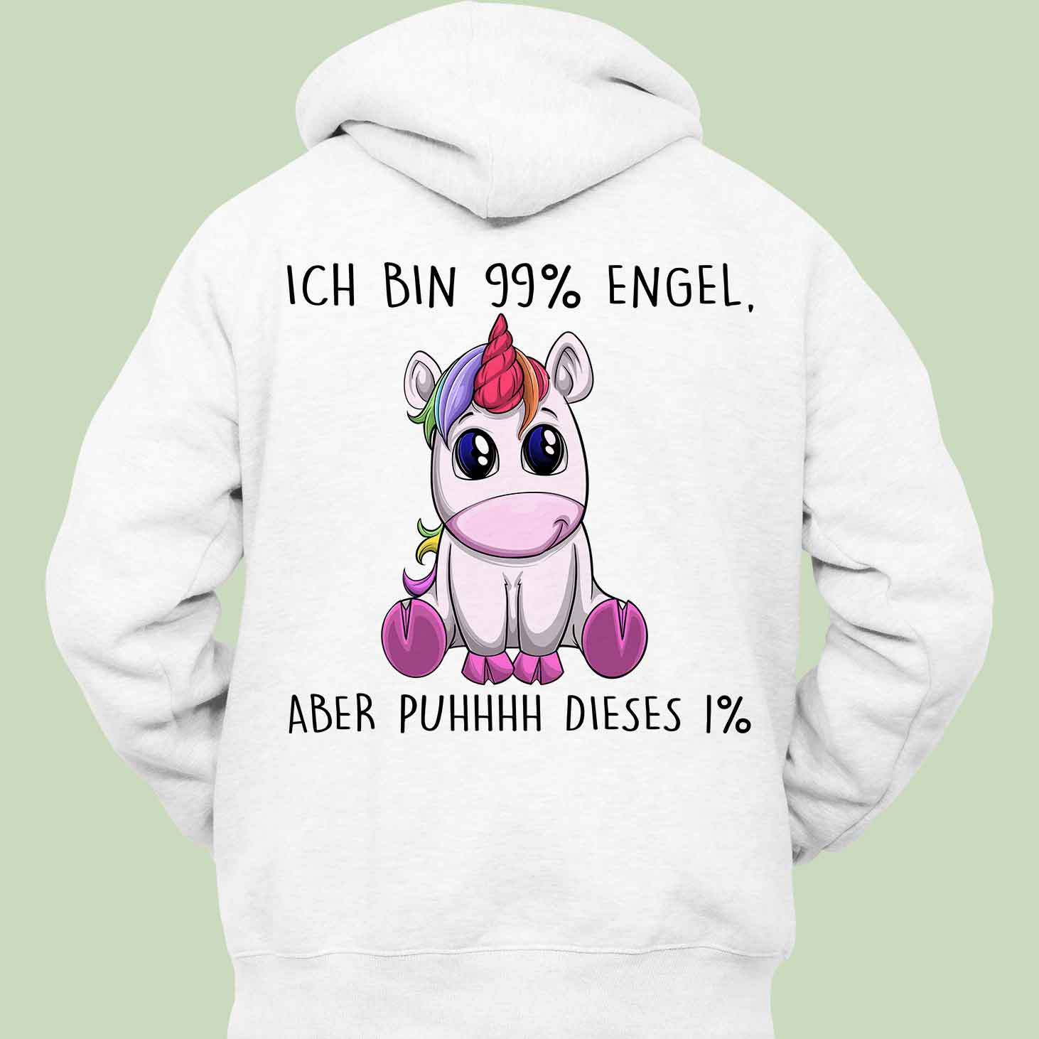 Engel Einhorn - Hoodie Unisex Rückendruck