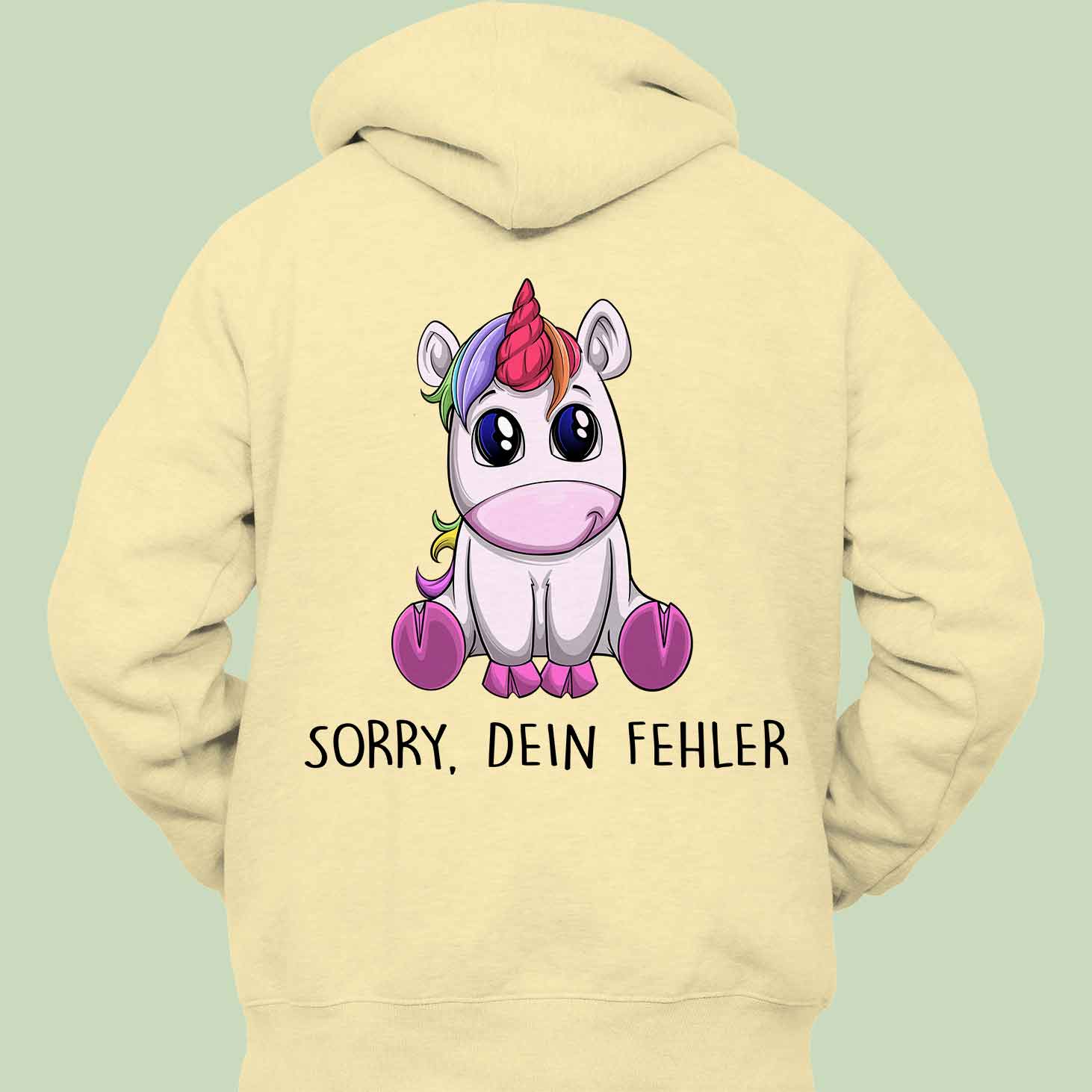 Sorry Einhorn - Hoodie Unisex Rückendruck