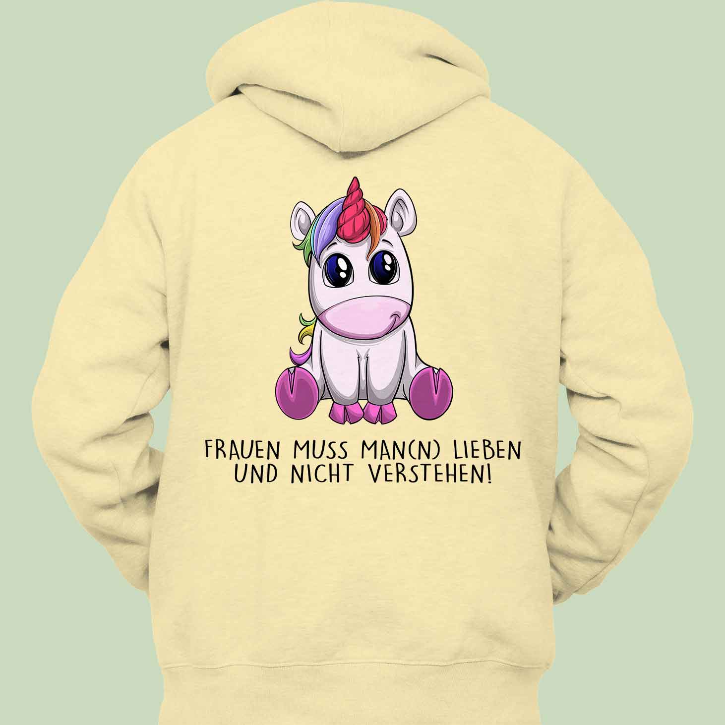 Frauen Einhorn - Hoodie Unisex Rückendruck