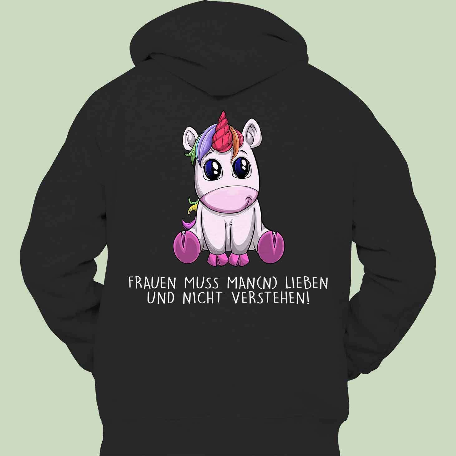 Frauen Einhorn - Hoodie Unisex Rückendruck