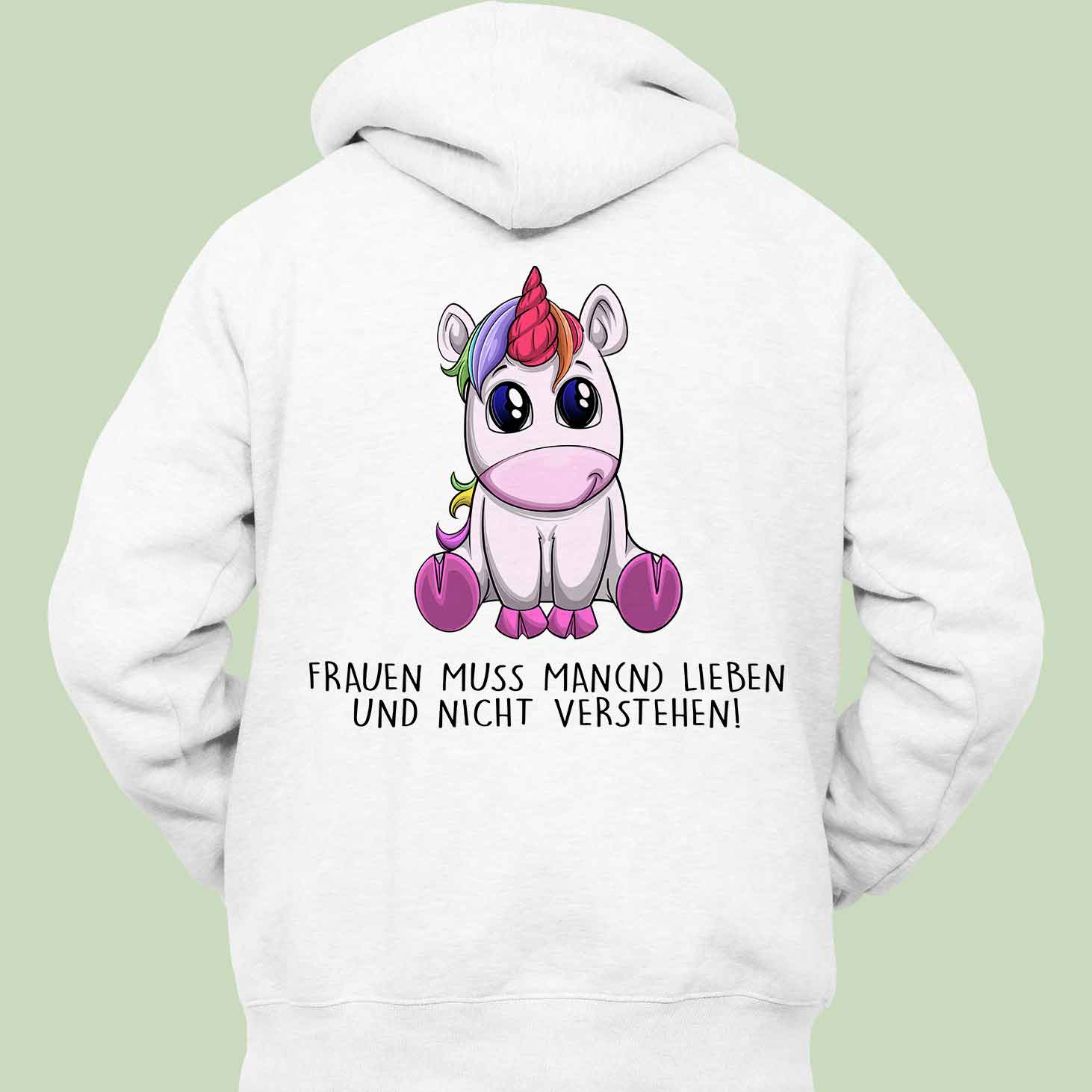 Frauen Einhorn - Hoodie Unisex Rückendruck