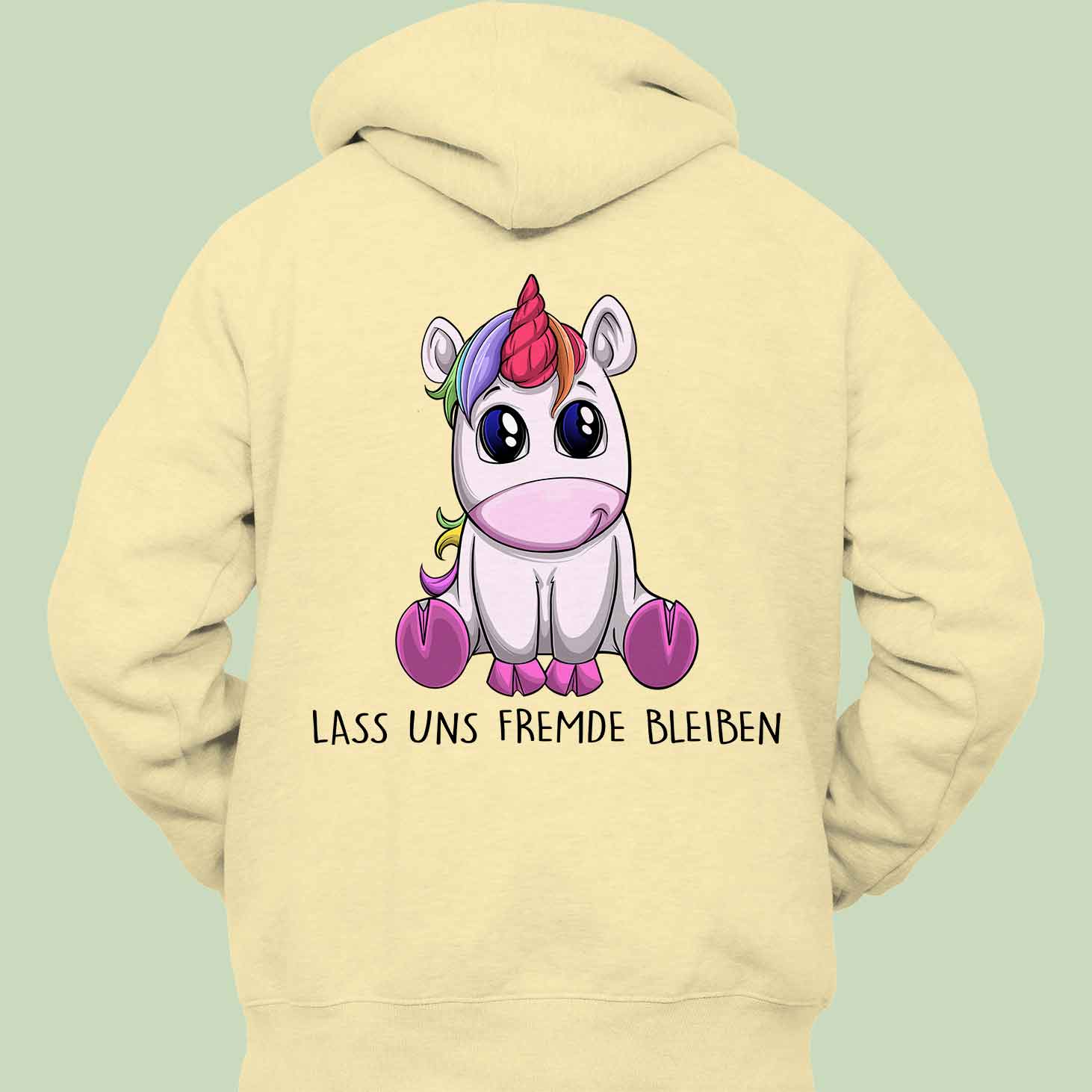 Fremde Einhorn - Hoodie Unisex Rückendruck