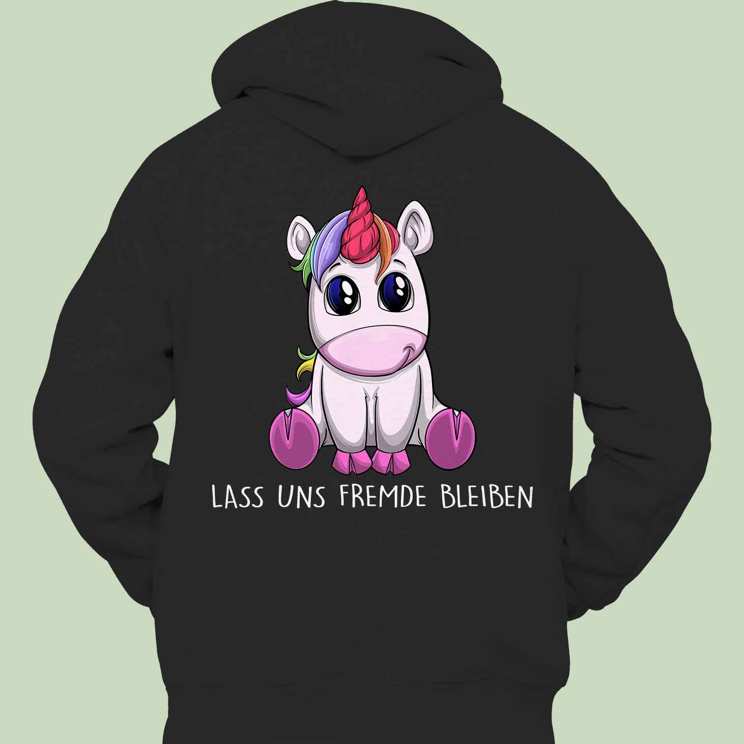 Fremde Einhorn - Hoodie Unisex Rückendruck
