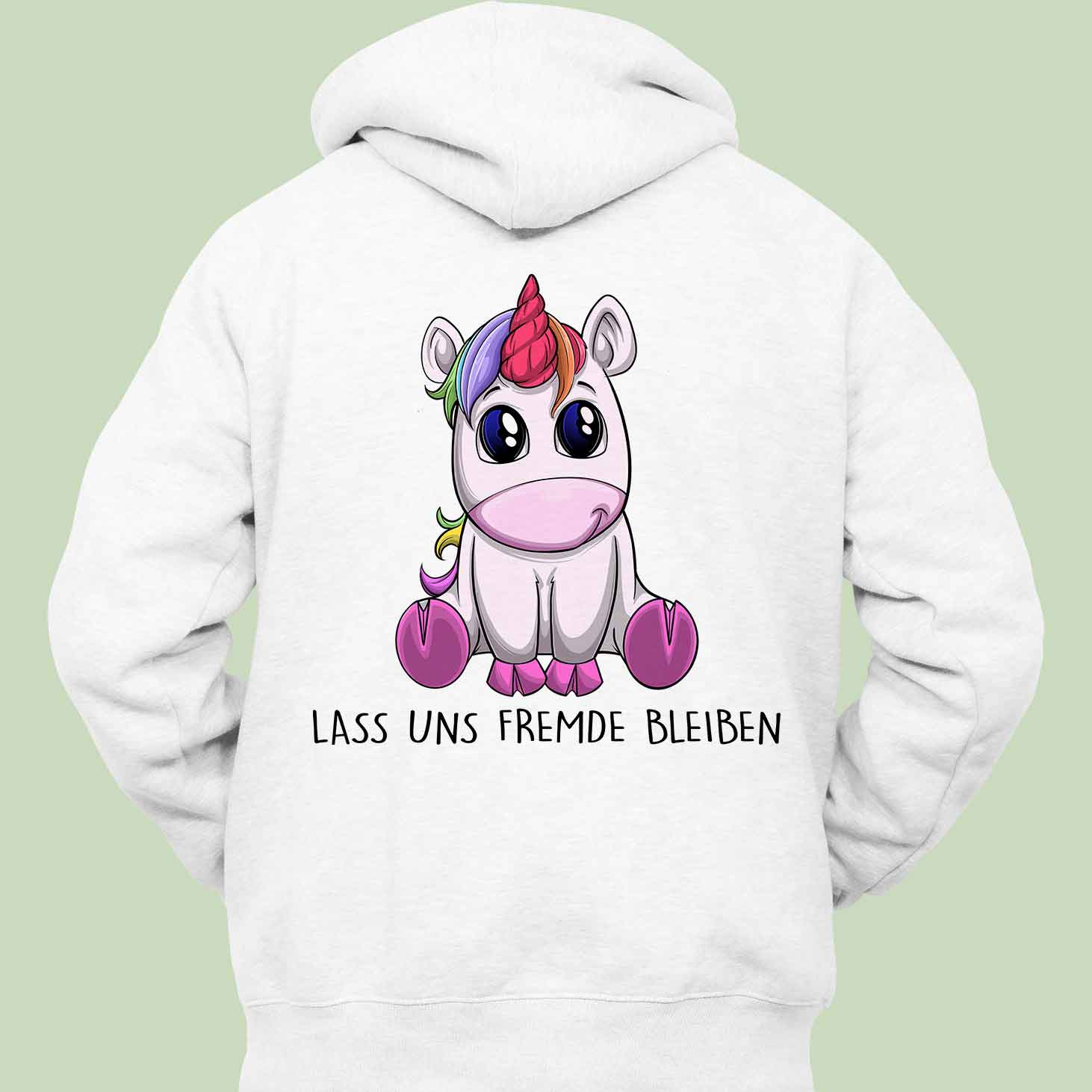 Fremde Einhorn - Hoodie Unisex Rückendruck