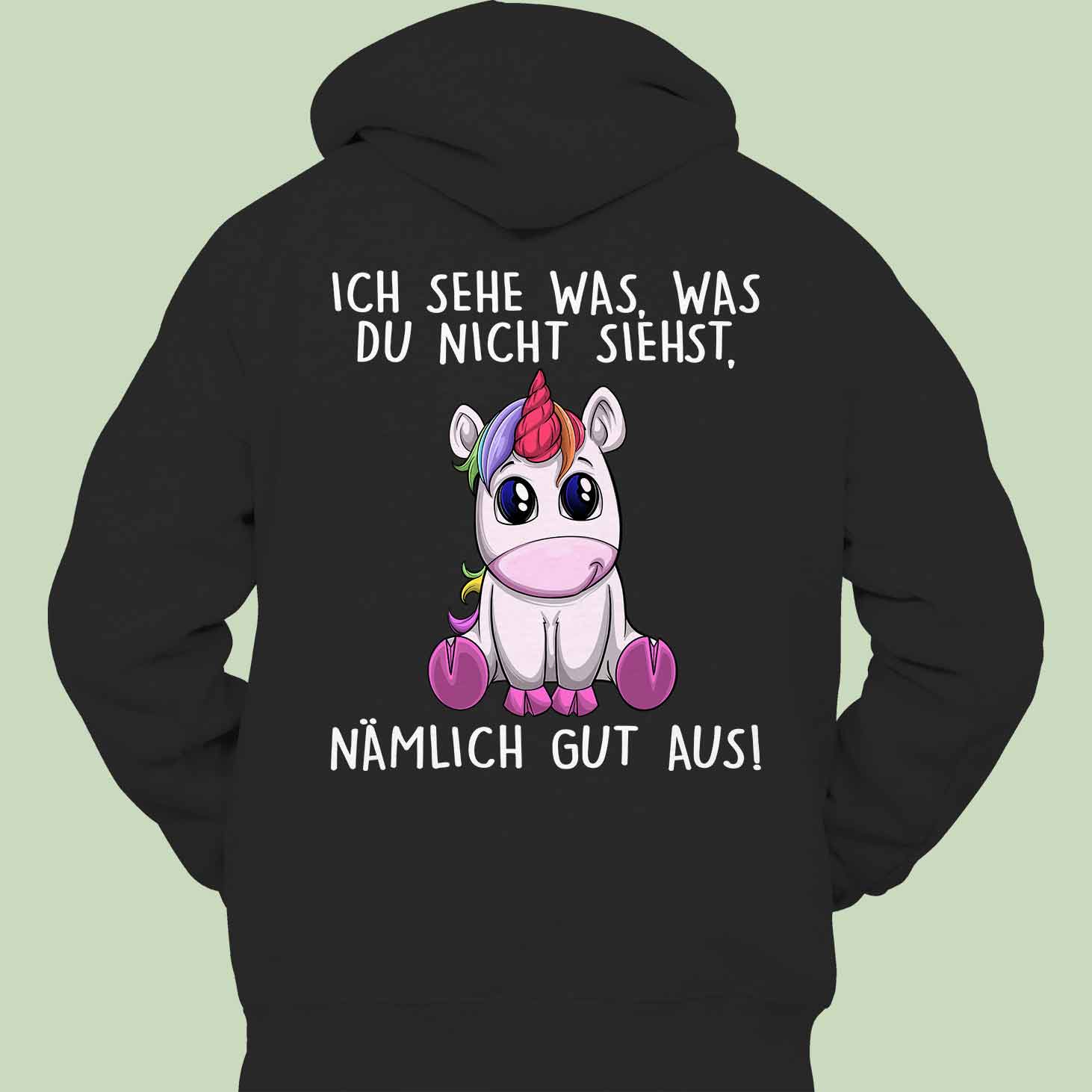 Gutaussehend Einhorn - Hoodie Unisex Rückendruck