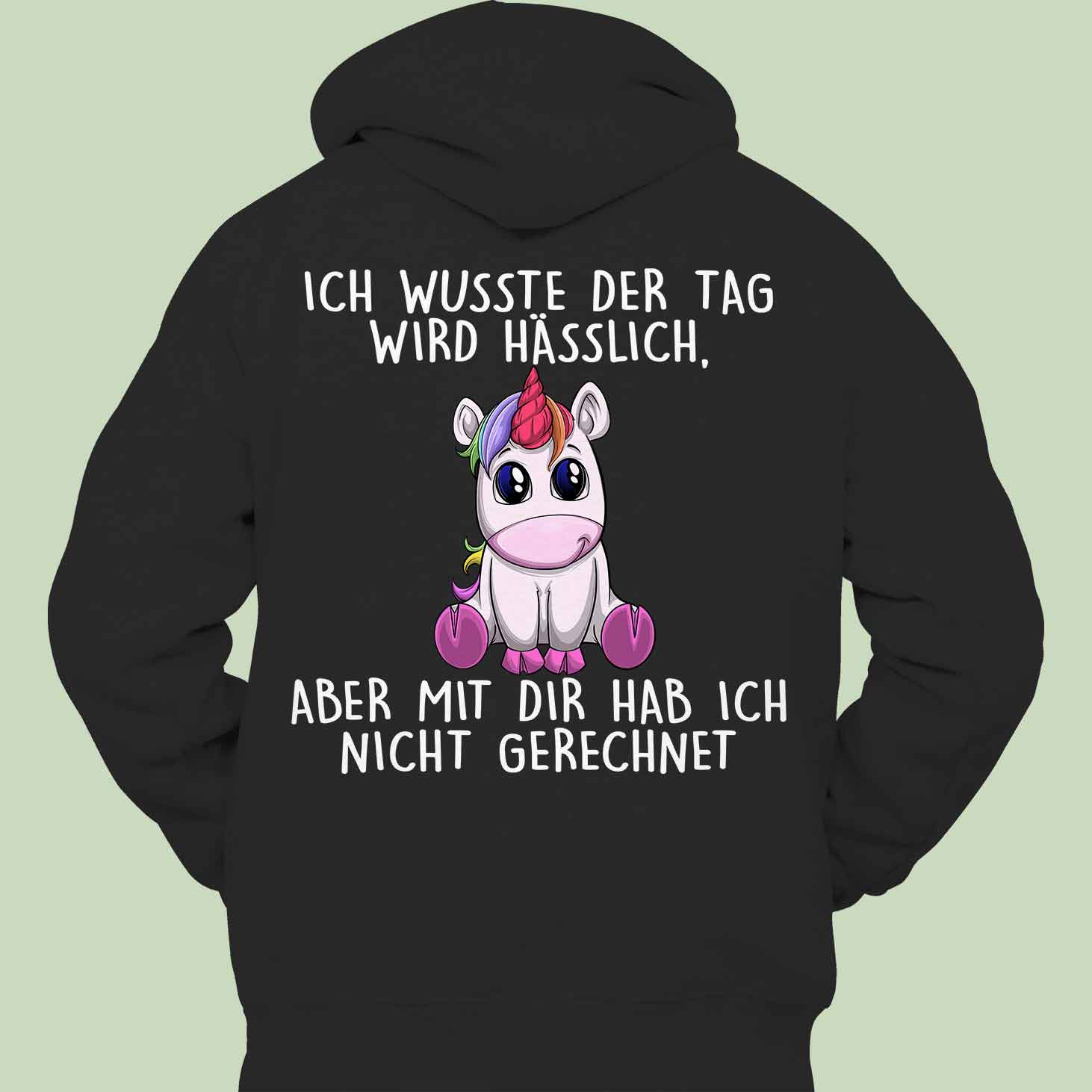 Hässlich Einhorn - Hoodie Unisex Rückendruck