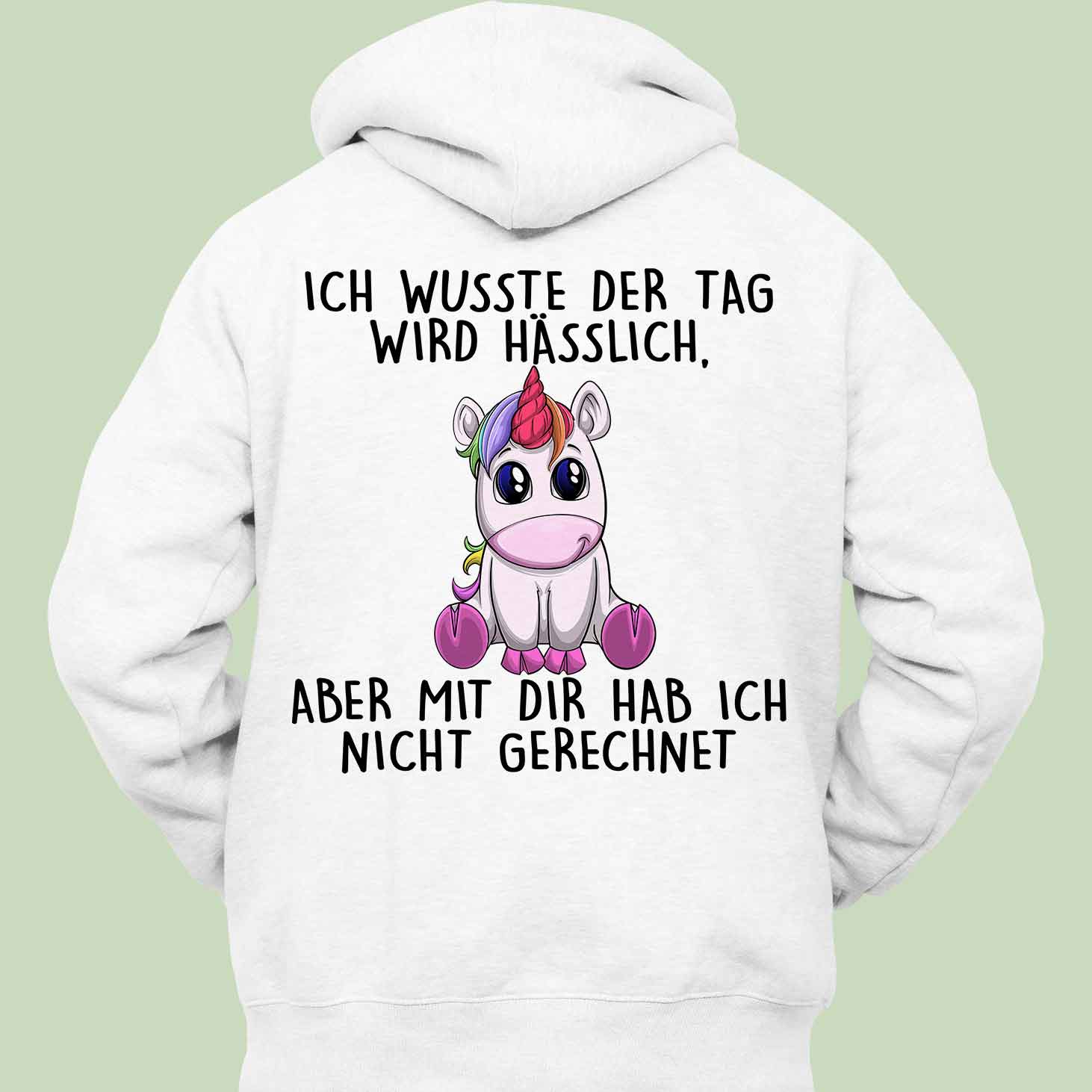 Hässlich Einhorn - Hoodie Unisex Rückendruck