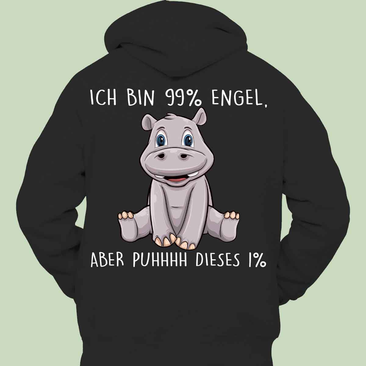 Engel Hippo - Hoodie Unisex Rückendruck