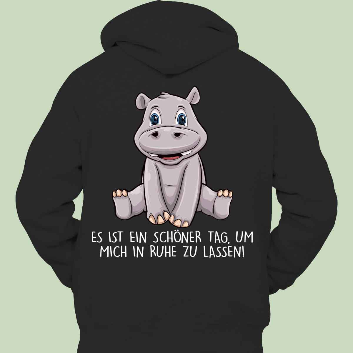 Ruhe Hippo - Hoodie Unisex Rückendruck