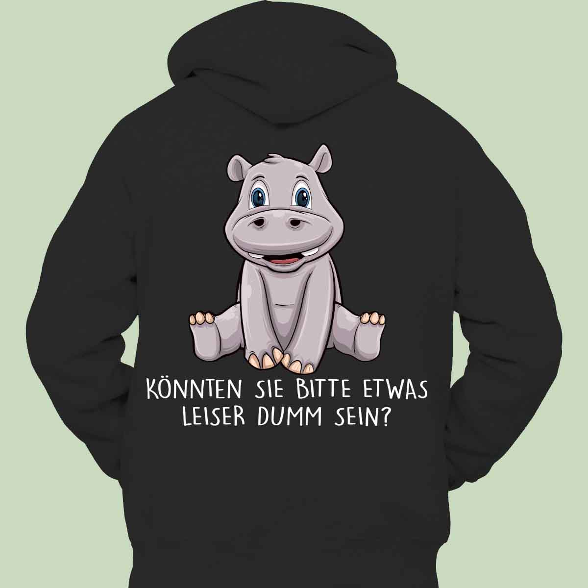 Leise Hippo - Hoodie Unisex Rückendruck