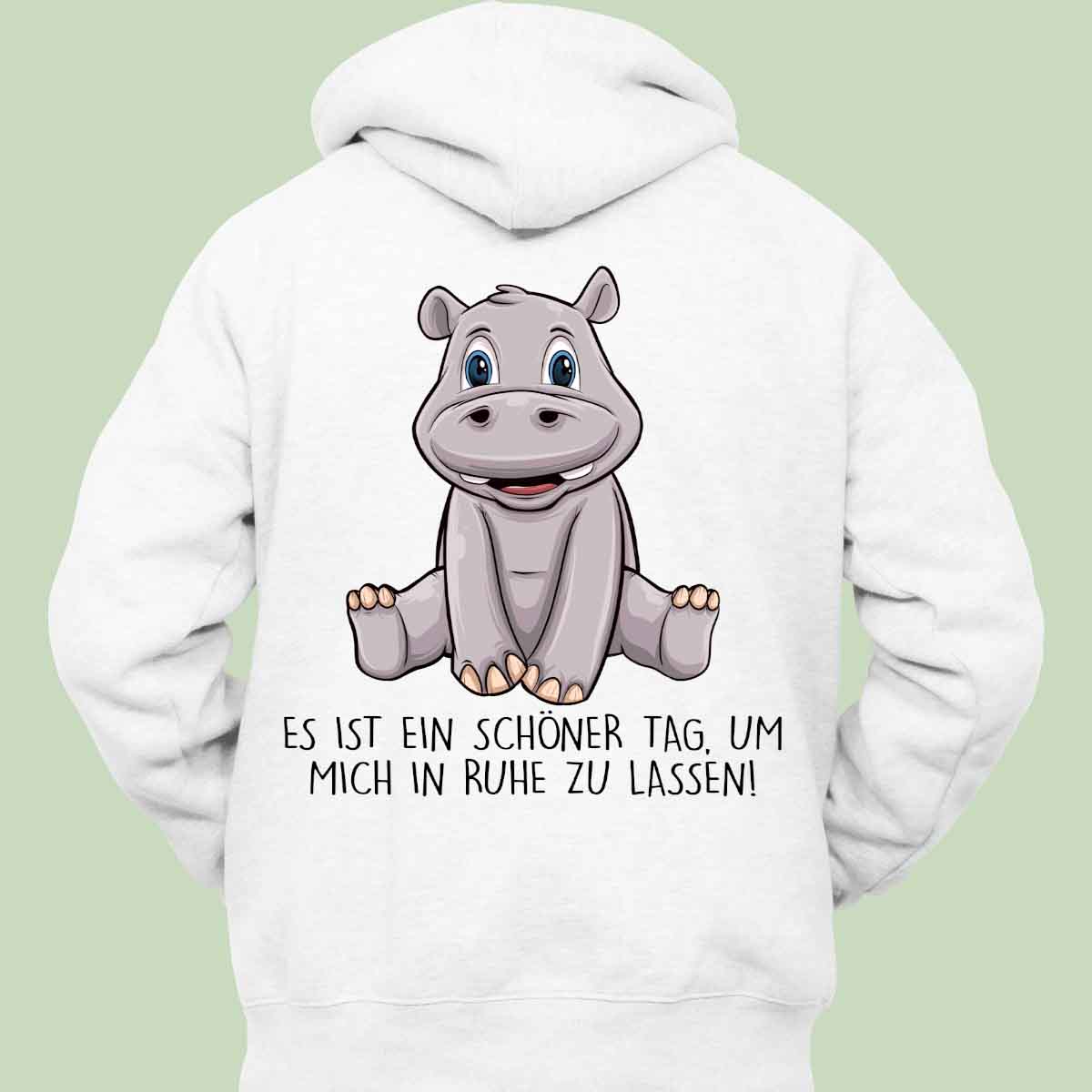 Ruhe Hippo - Hoodie Unisex Rückendruck