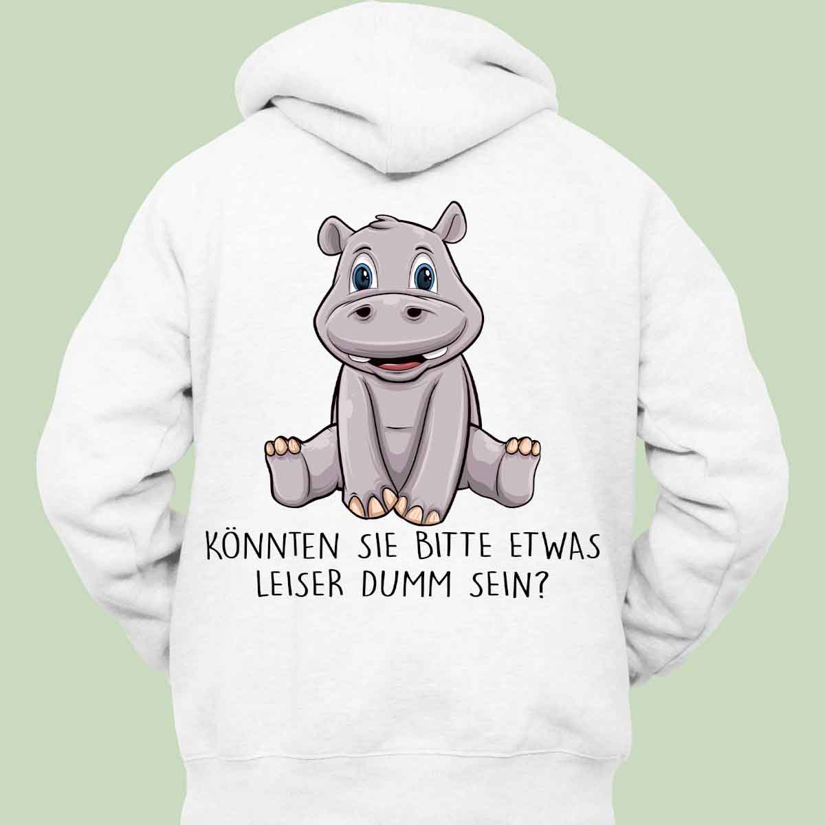 Leise Hippo - Hoodie Unisex Rückendruck