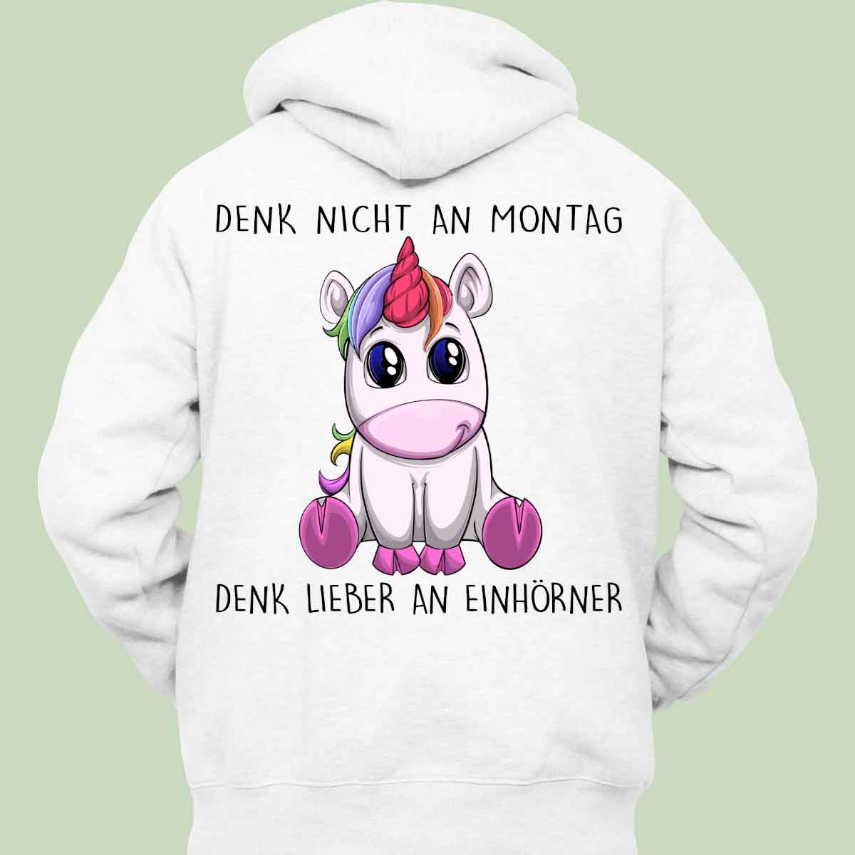 Montag Einhorn - Hoodie Unisex Rückendruck
