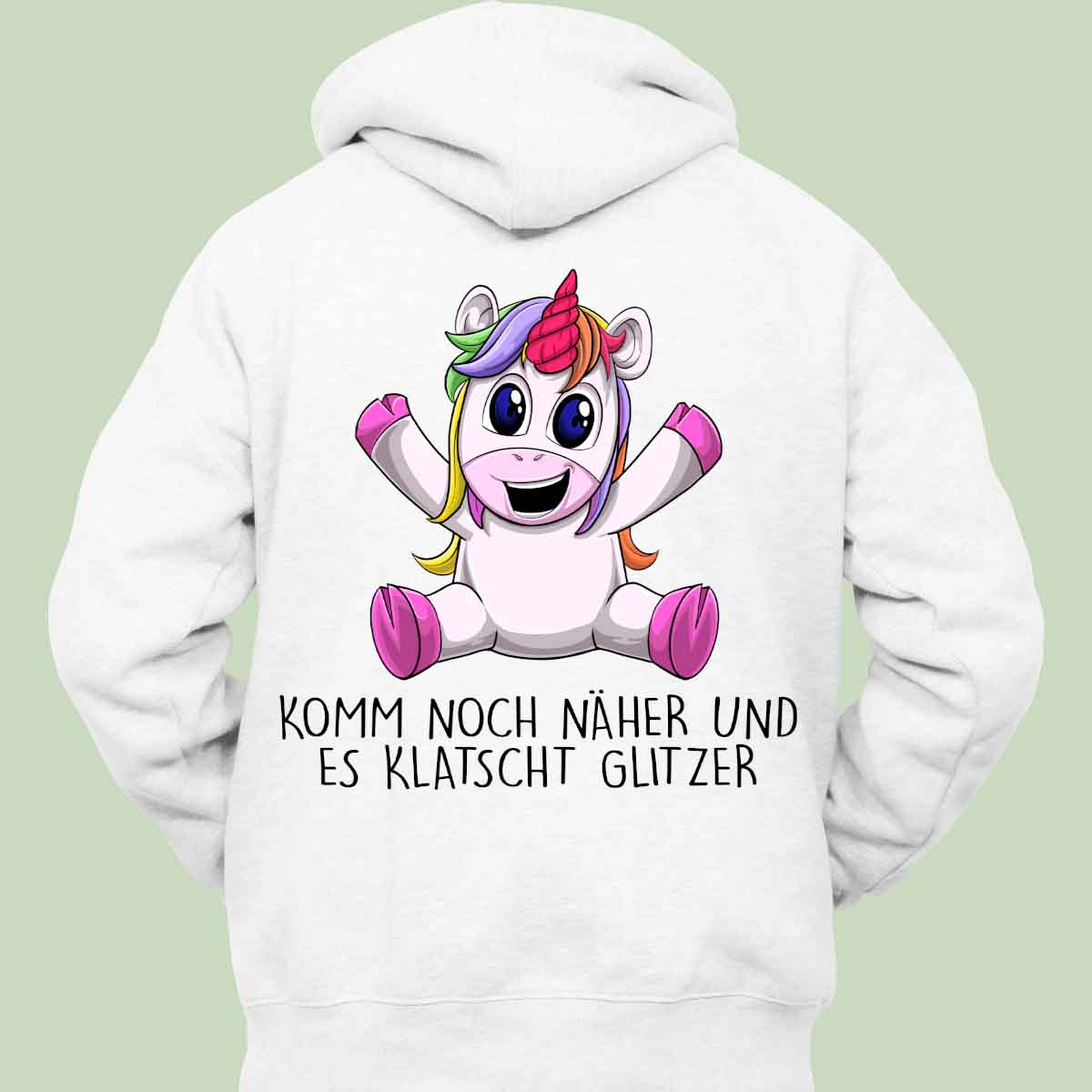 Glitzer Unicorn - Hoodie Unisex Rückendruck