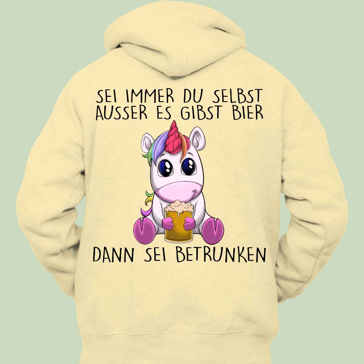 Selbst Einhorn - Hoodie Unisex Rückendruck