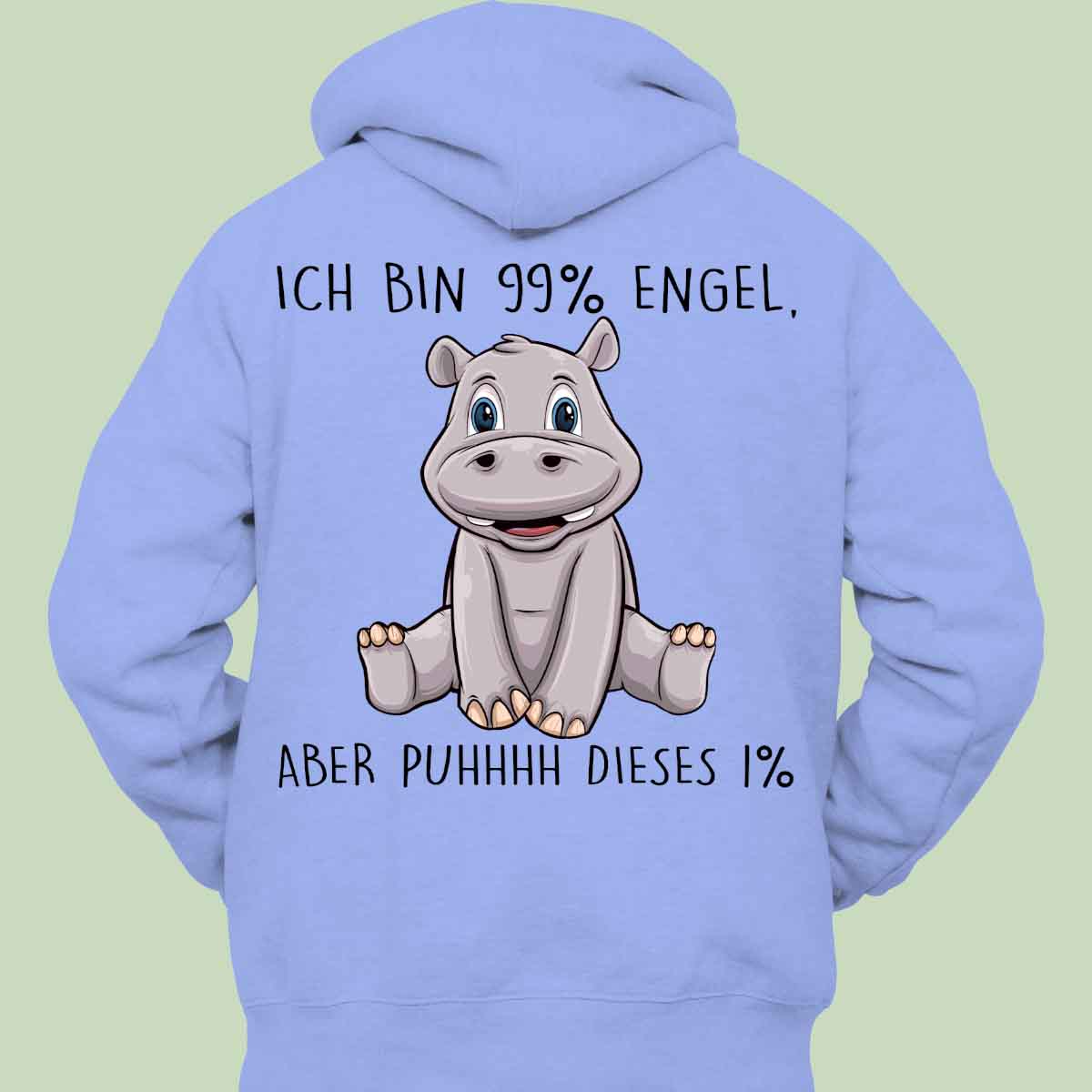 Engel Hippo - Hoodie Unisex Rückendruck