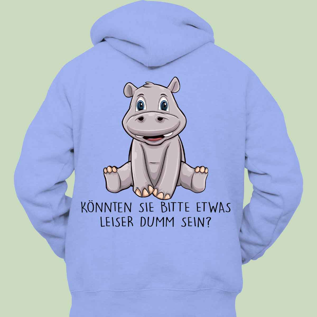 Leise Hippo - Hoodie Unisex Rückendruck