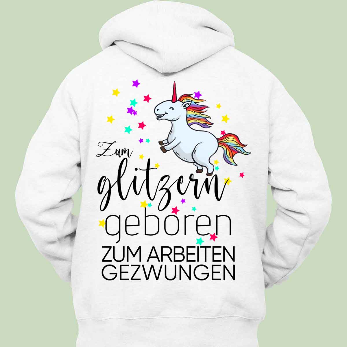 Gezwungen Einhorn - Hoodie Unisex Rückendruck