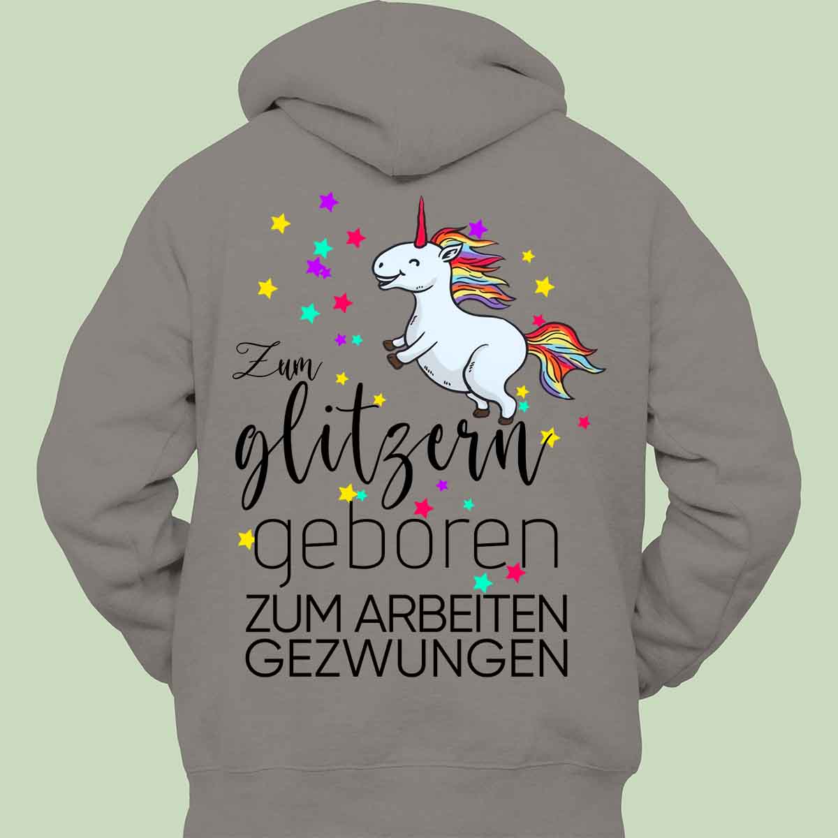 Gezwungen Einhorn - Hoodie Unisex Rückendruck