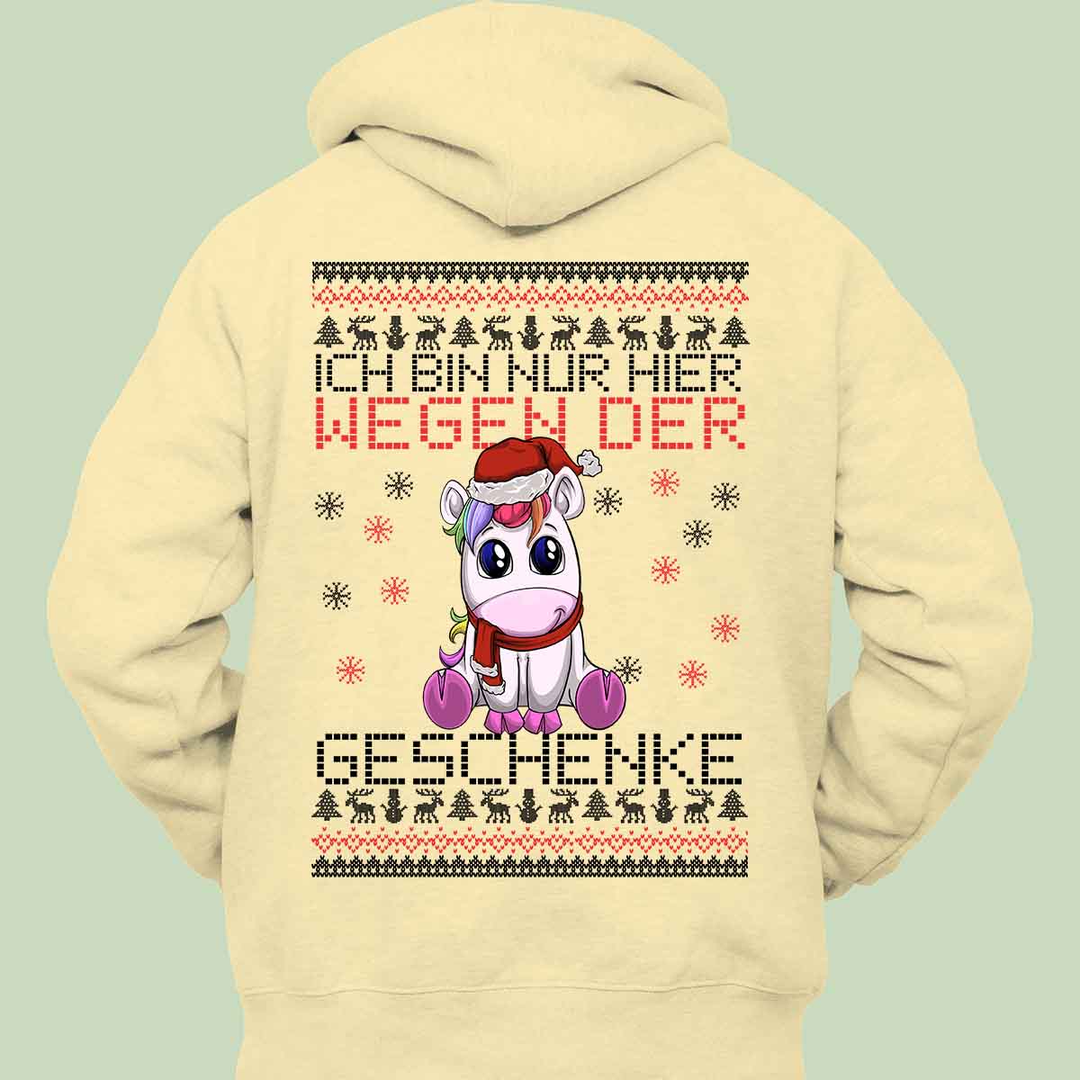 Geschenkgrund Einhorn - Hoodie Unisex Rückendruck