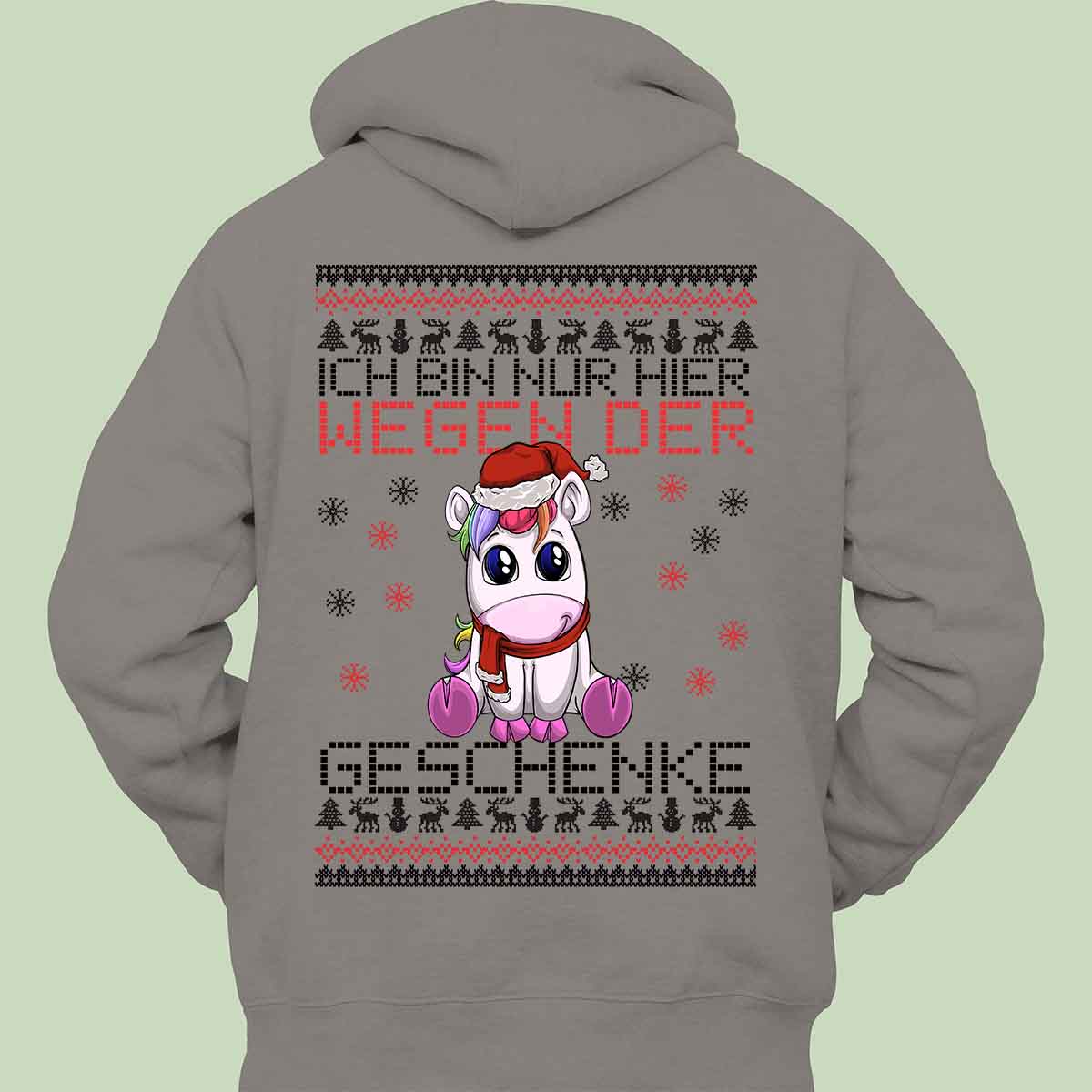Geschenkgrund Einhorn - Hoodie Unisex Rückendruck
