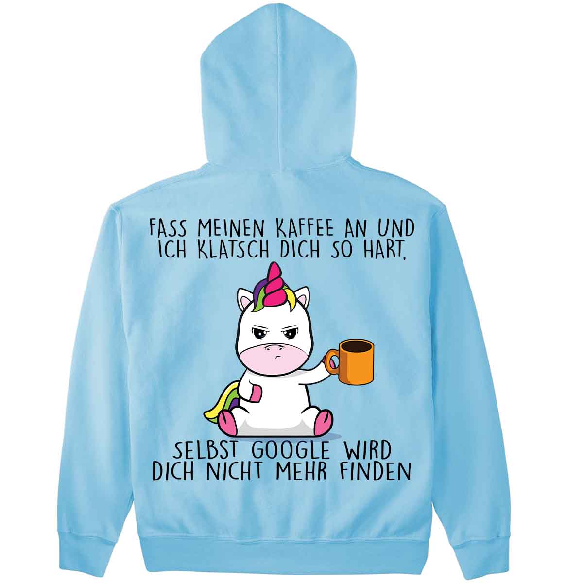Google Cute Einhorn - Hoodie Unisex Rückendruck