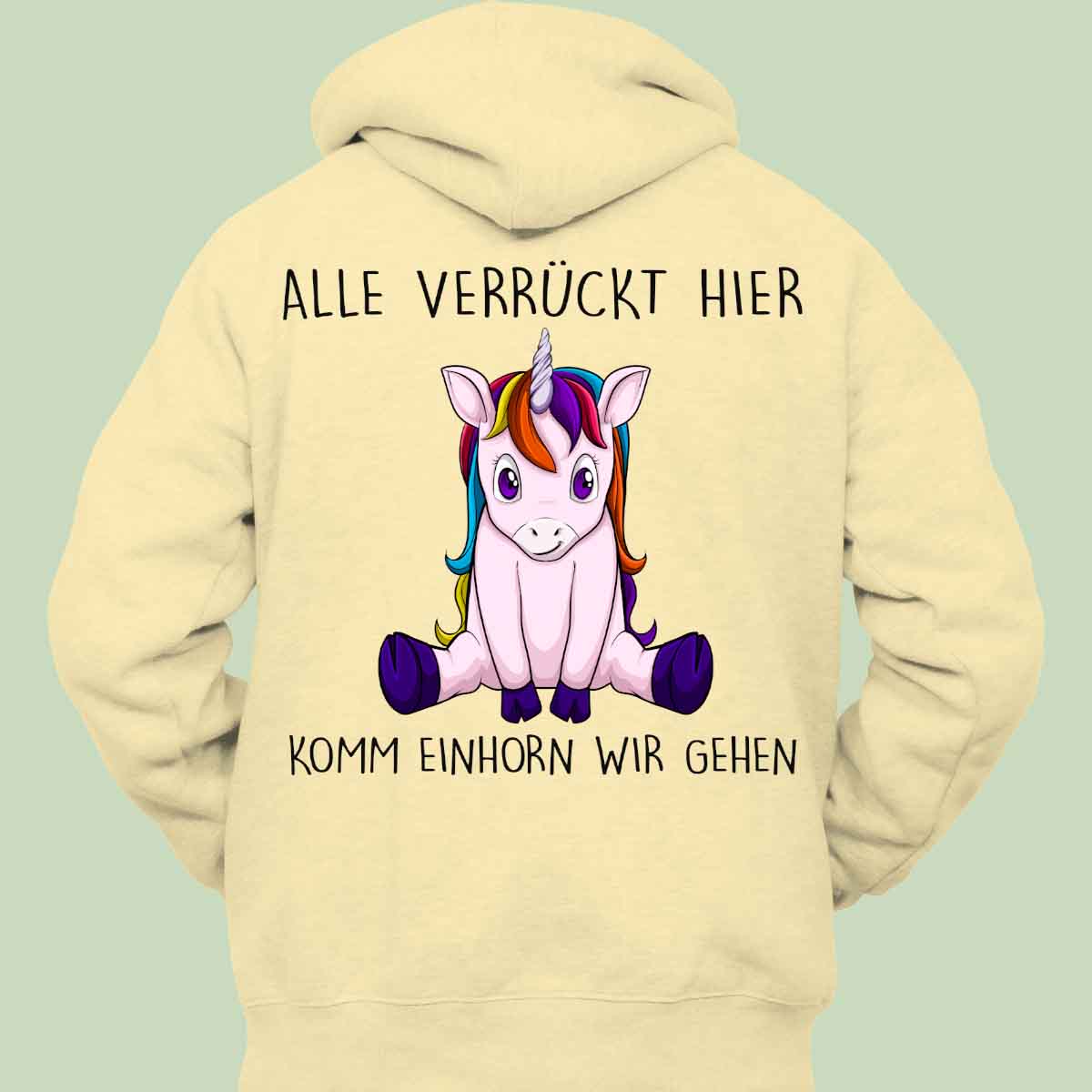 Komm Einhorn 2 - Hoodie Unisex Rückendruck