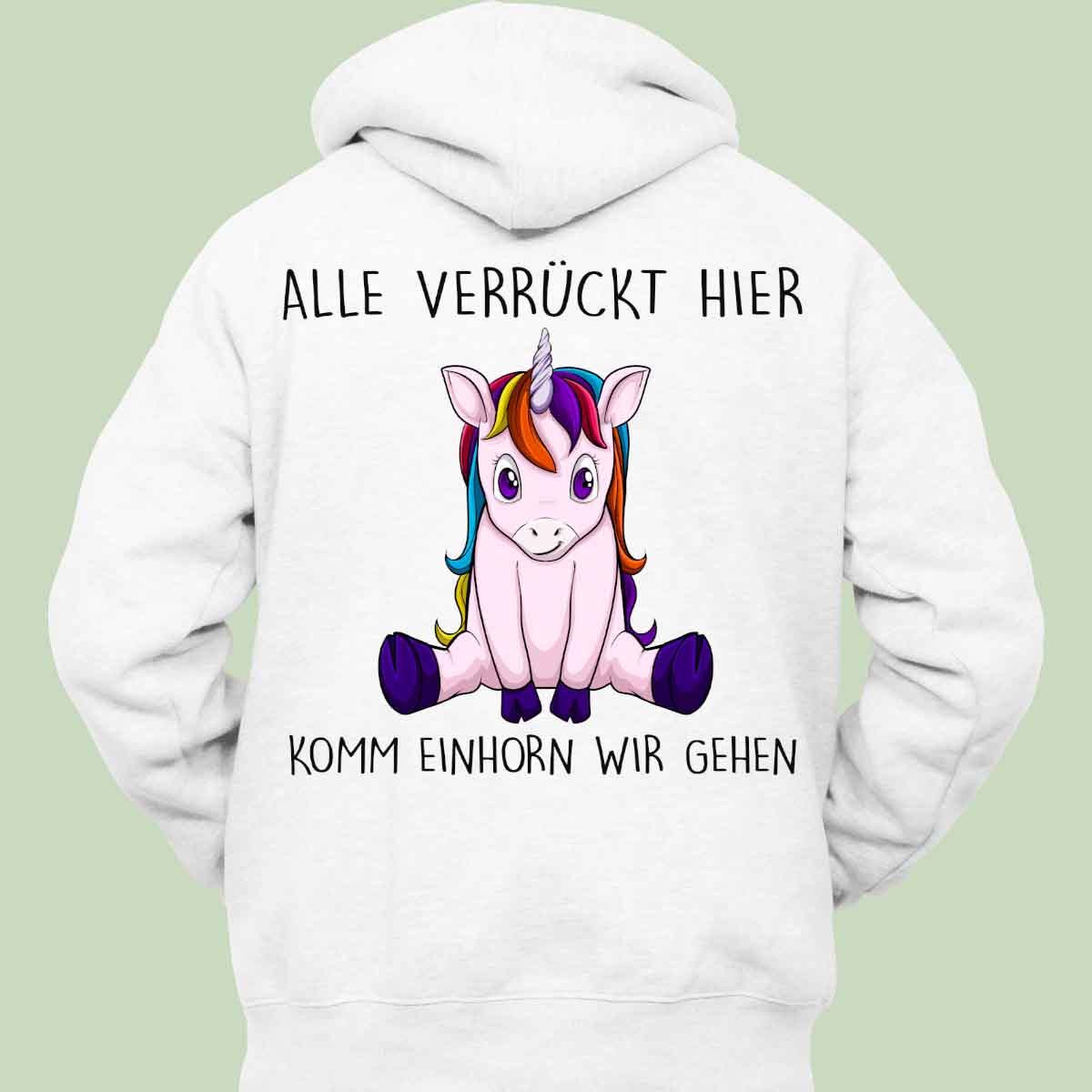 Komm Einhorn 2 - Hoodie Unisex Rückendruck