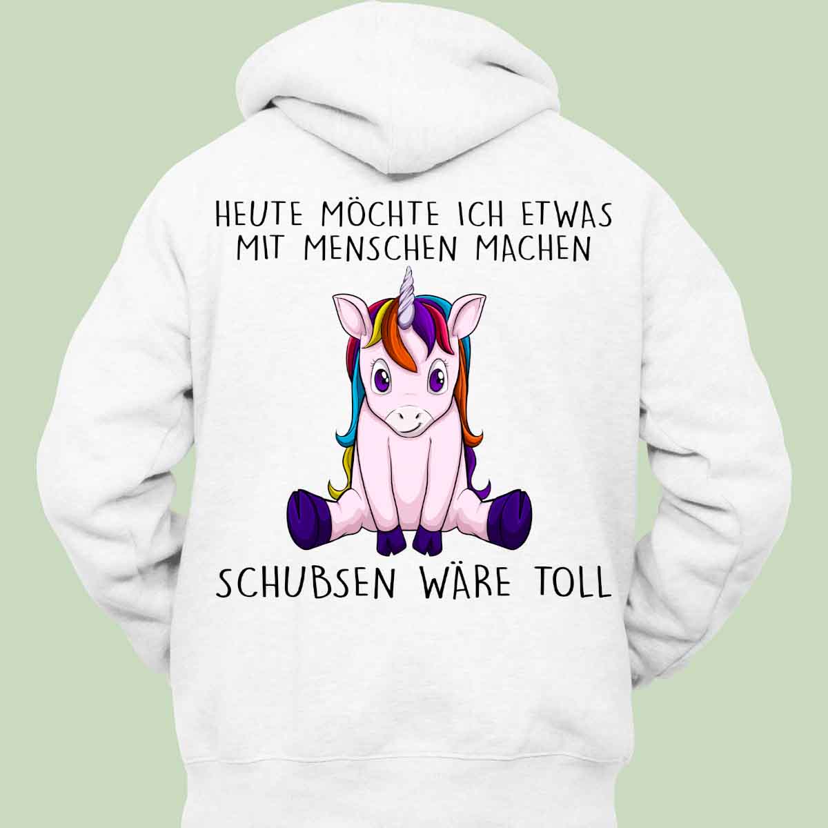 Schubsen Einhorn 2 - Hoodie Unisex Rückendruck
