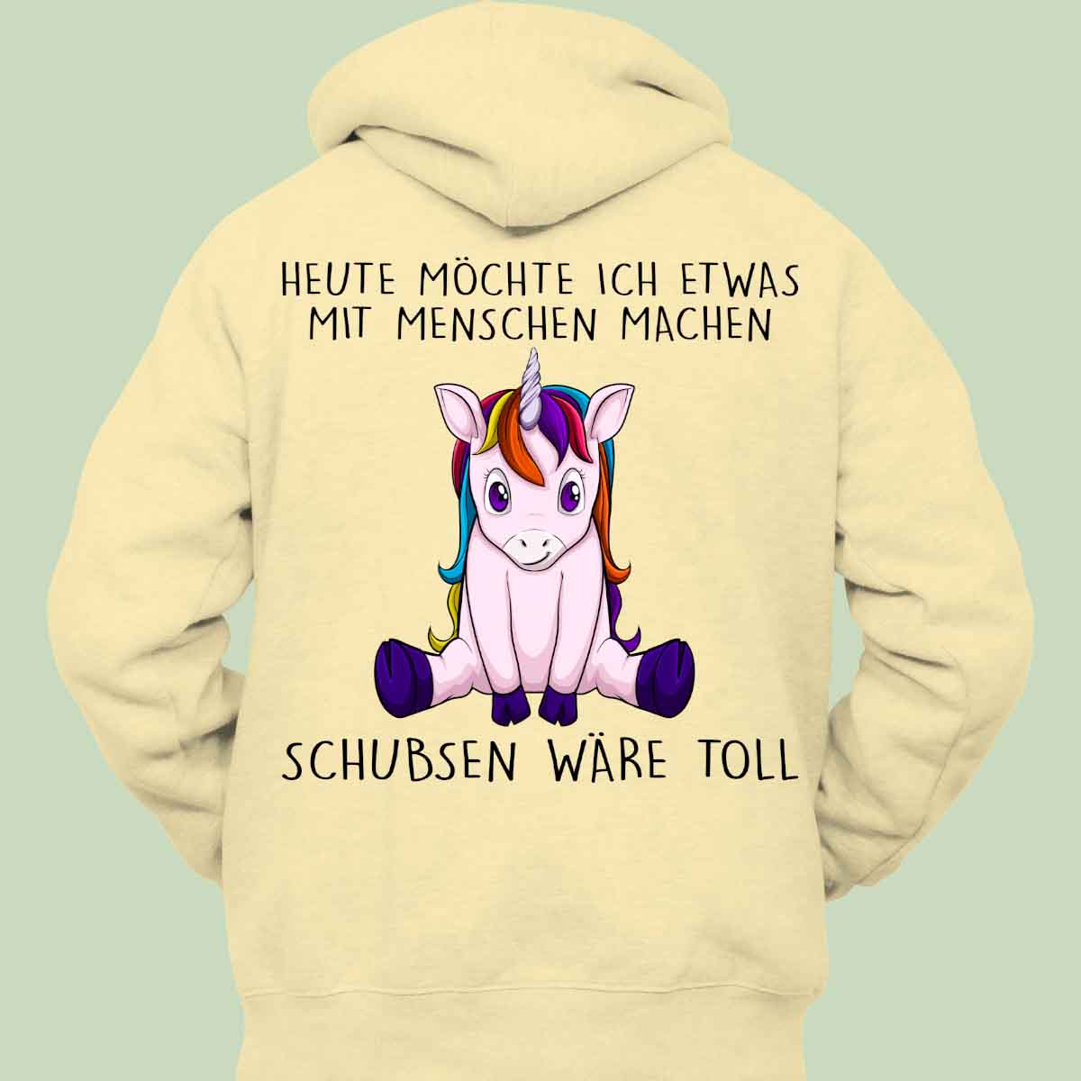 Schubsen Einhorn 2 - Hoodie Unisex Rückendruck