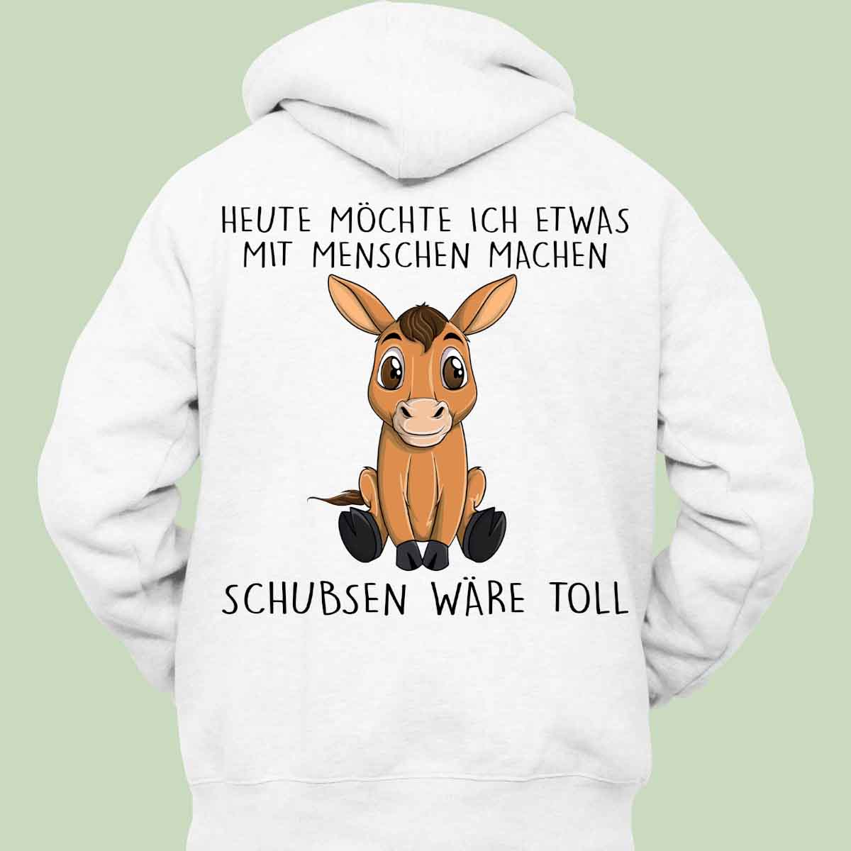Schubsen Pferd - Hoodie Unisex Rückendruck