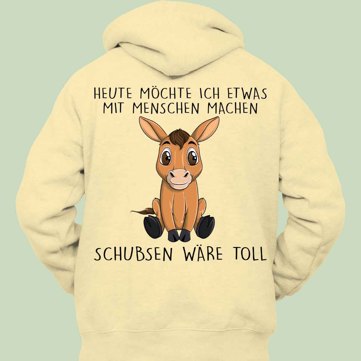 Schubsen Pferd - Hoodie Unisex Rückendruck