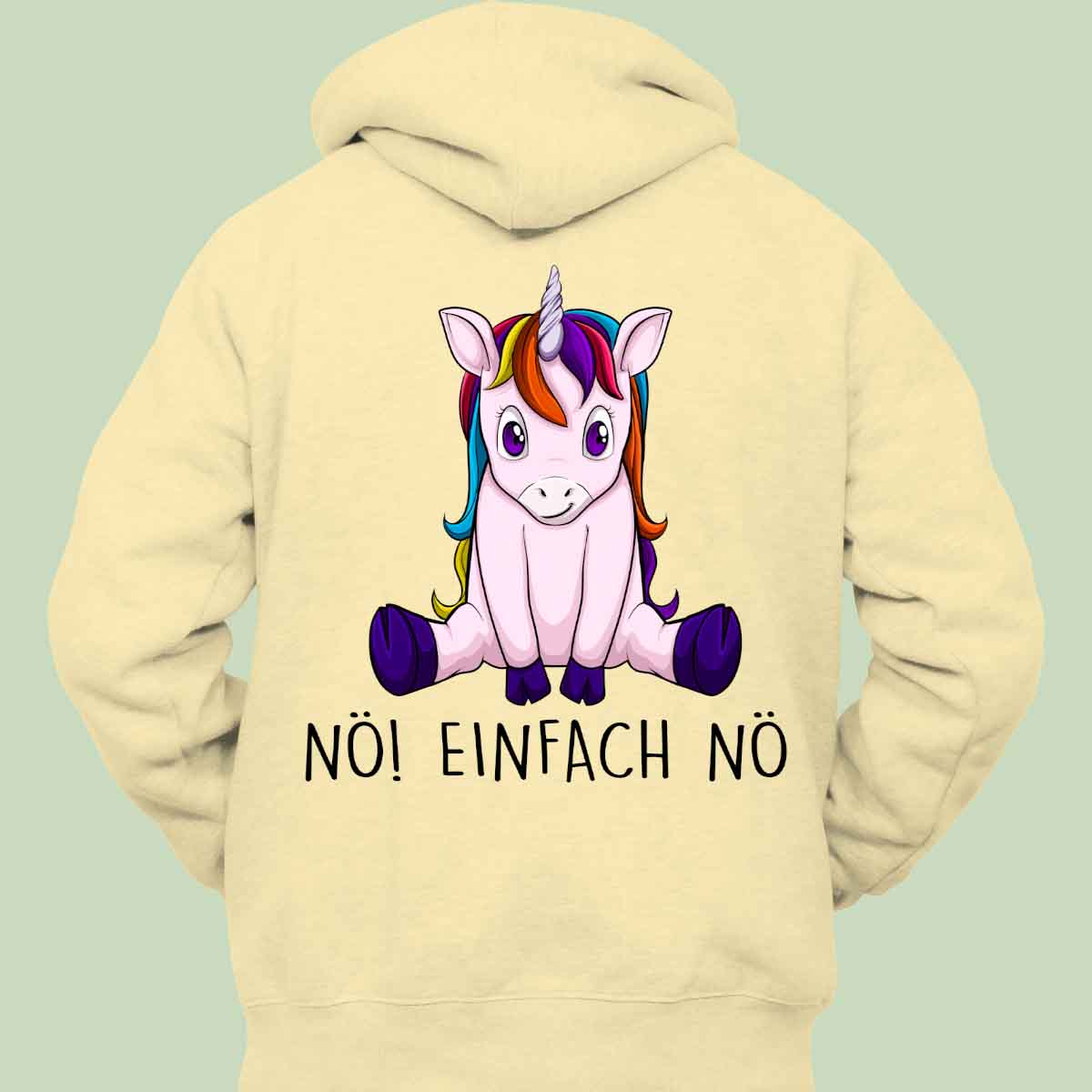 Nö! Einhorn 2 - Hoodie Unisex Rückendruck