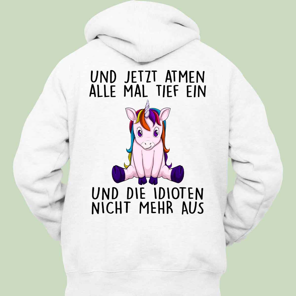 Einatmen Einhorn 2 - Hoodie Unisex Rückendruck