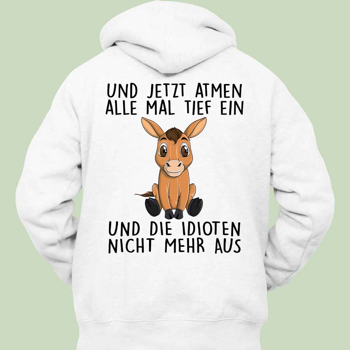 Einatmen Pferd - Hoodie Unisex Rückendruck