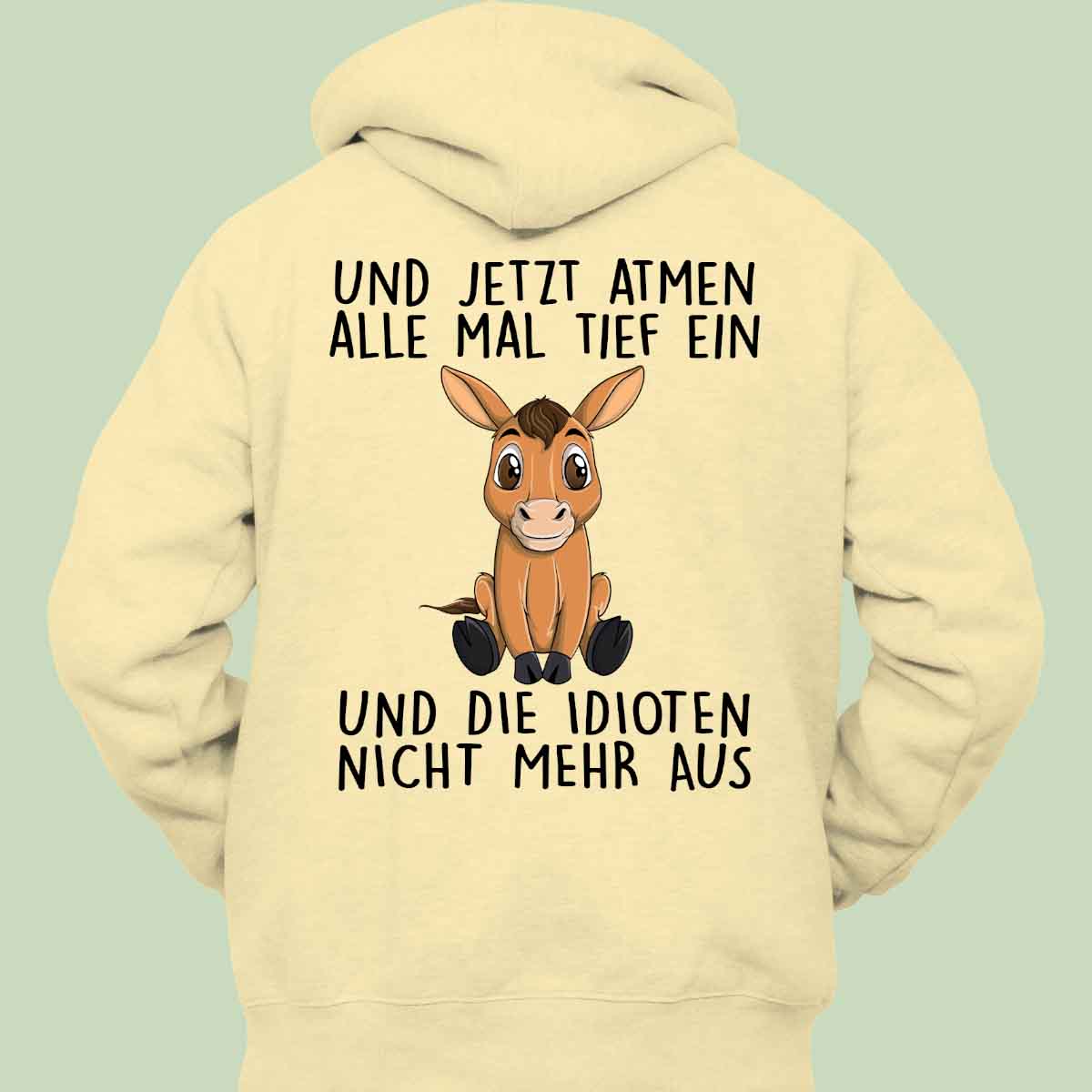 Einatmen Pferd - Hoodie Unisex Rückendruck