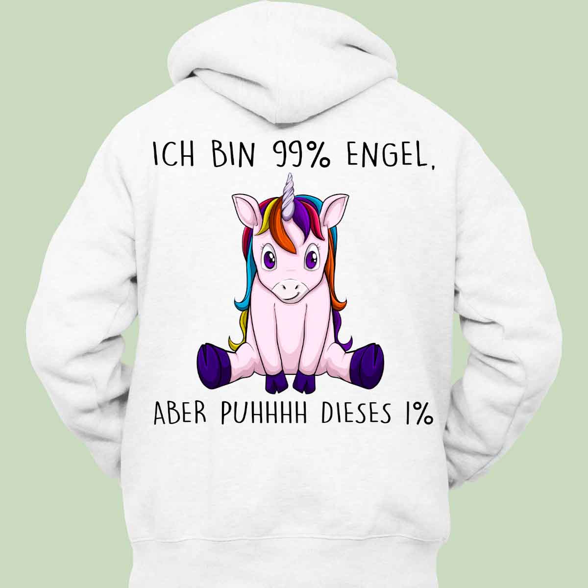 Engel Einhorn 2 - Hoodie Unisex Rückendruck