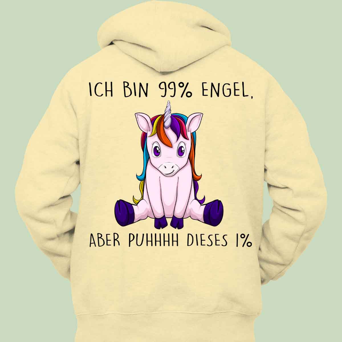 Engel Einhorn 2 - Hoodie Unisex Rückendruck