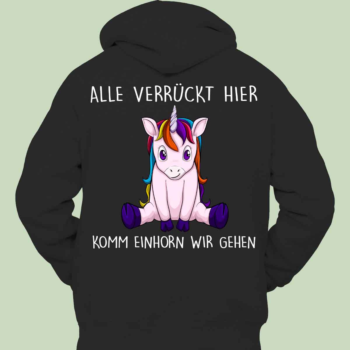 Komm Einhorn 2 - Hoodie Unisex Rückendruck