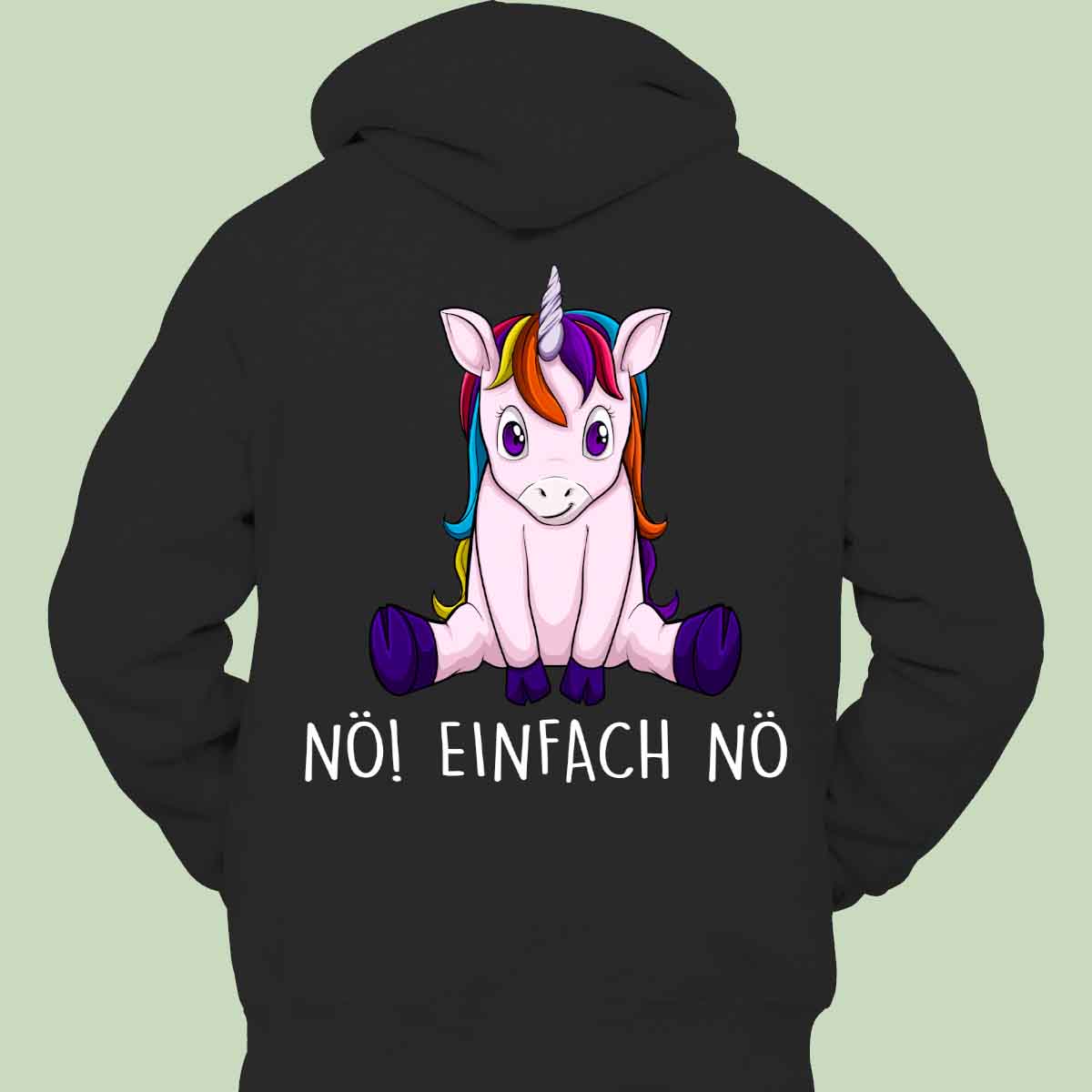 Nö! Einhorn 2 - Hoodie Unisex Rückendruck